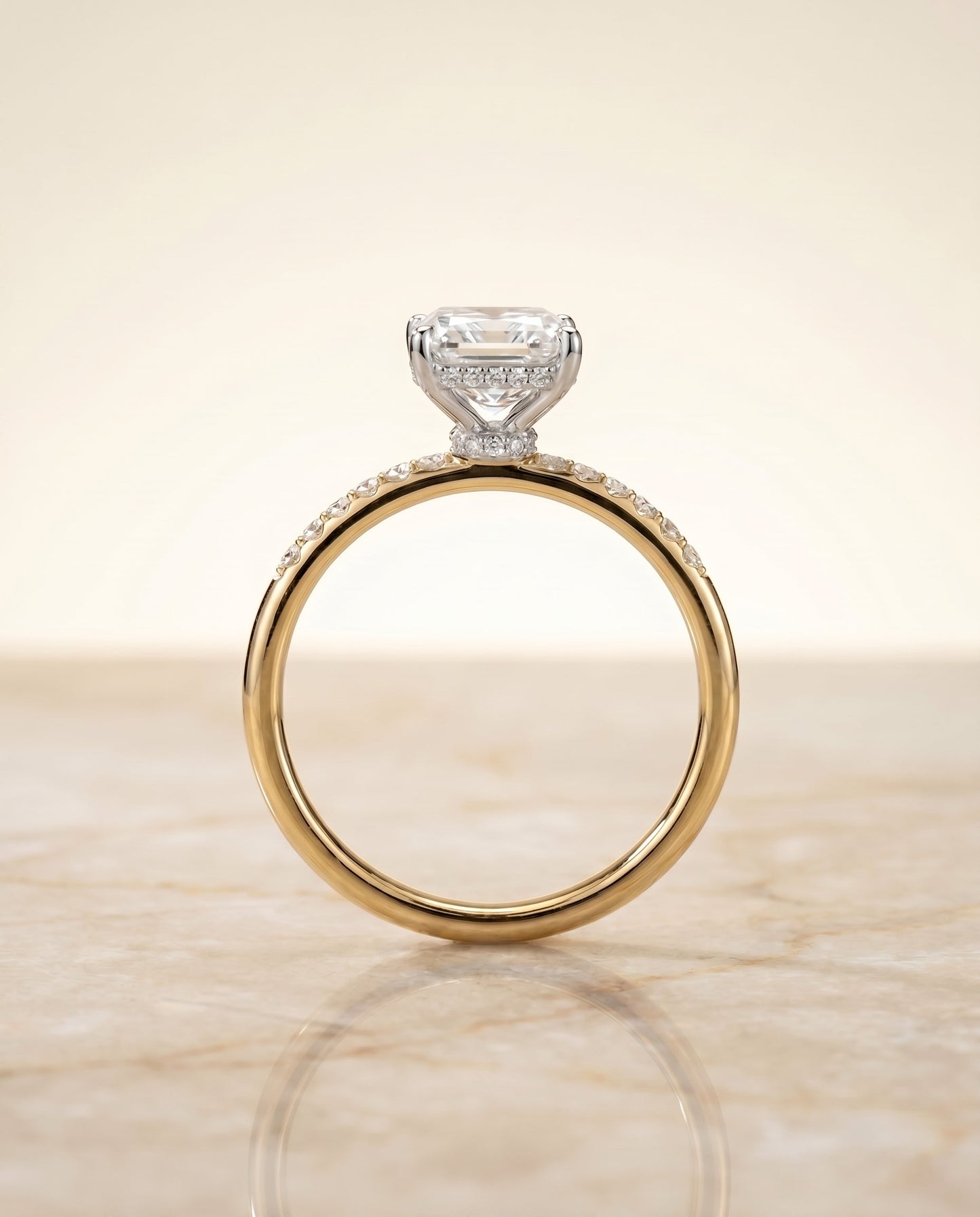 The Abbey Select Solitaire Engagement Ring with Lab Diamond in 18K Yellow Gold - view 5