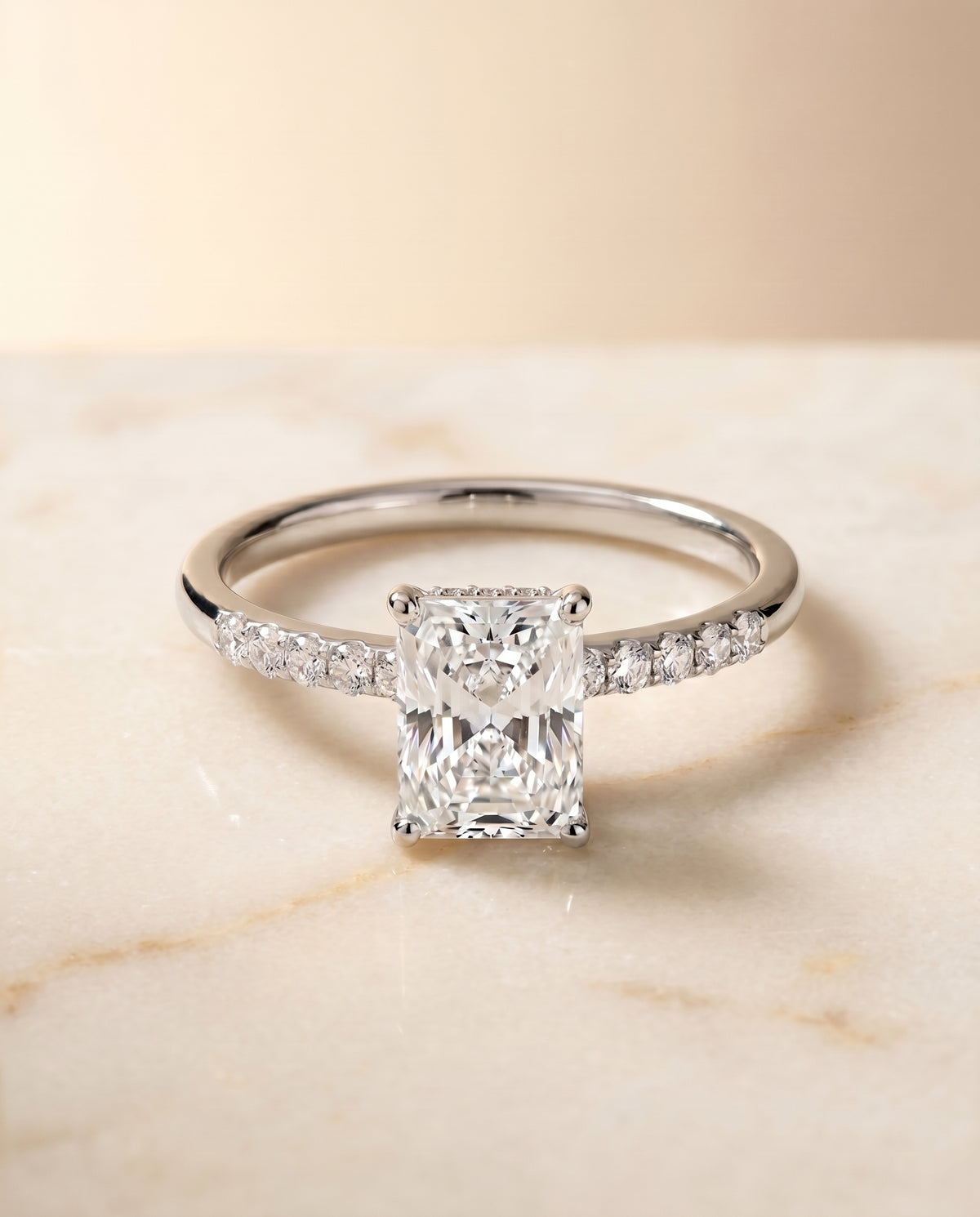 The Abbey radiant engagement ring setting in Platinum | RockHer