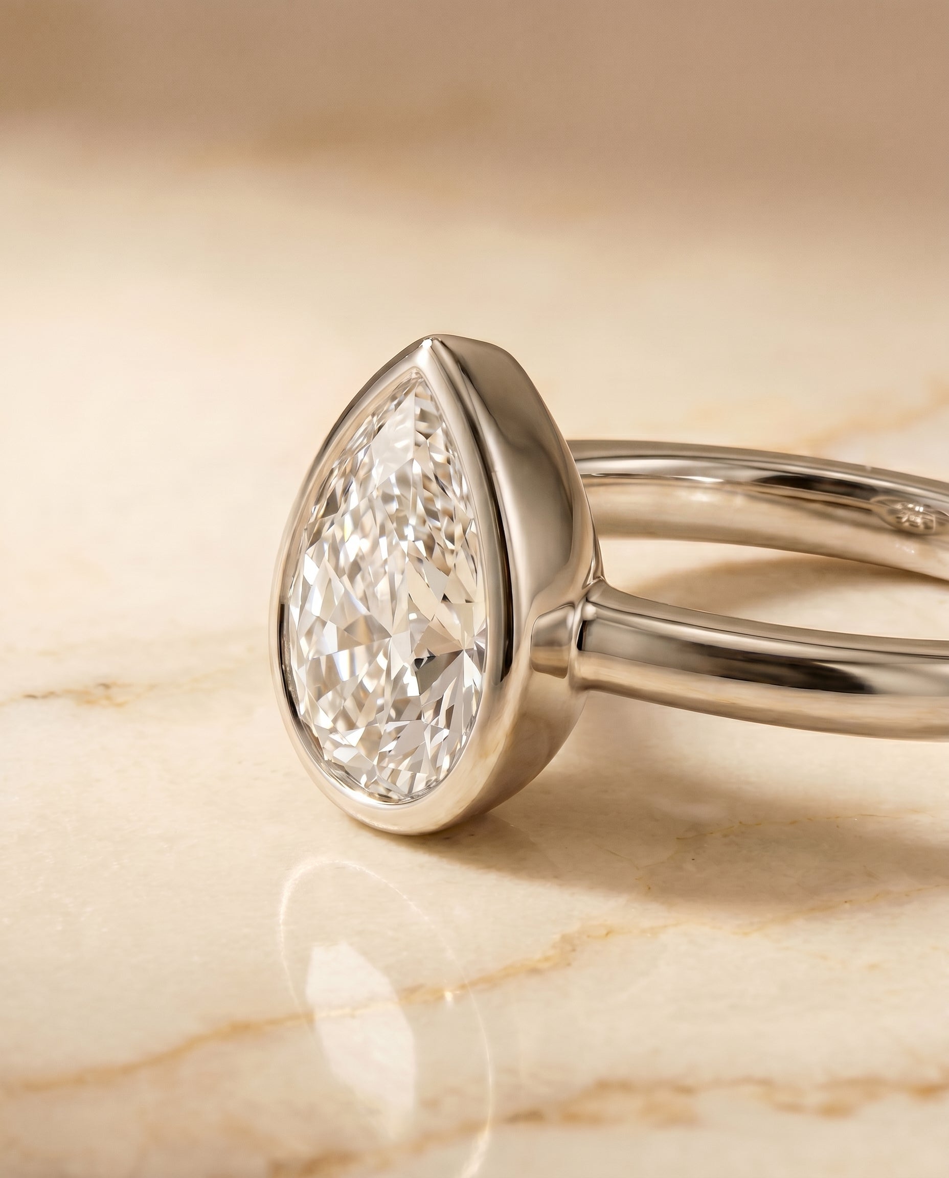 Platinum band of The Agnes diamond engagement ring setting | RockHer