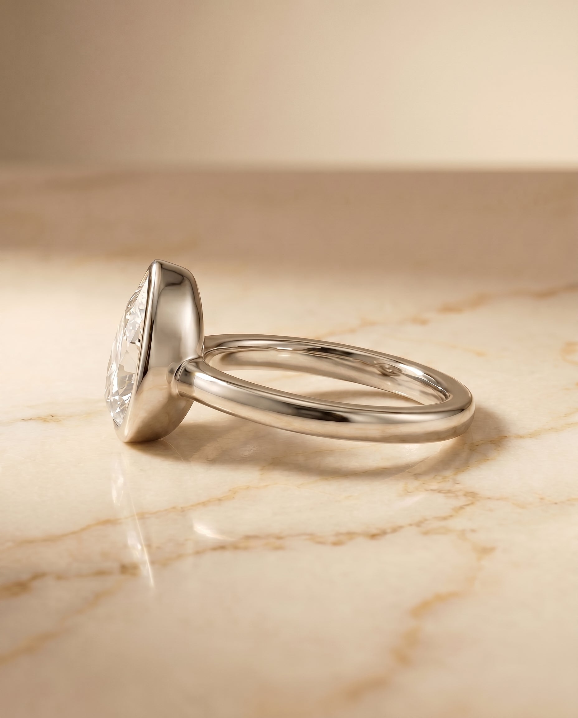 The Agnes setting for diamond diamonds, made to order in 18K White Gold | RockHer