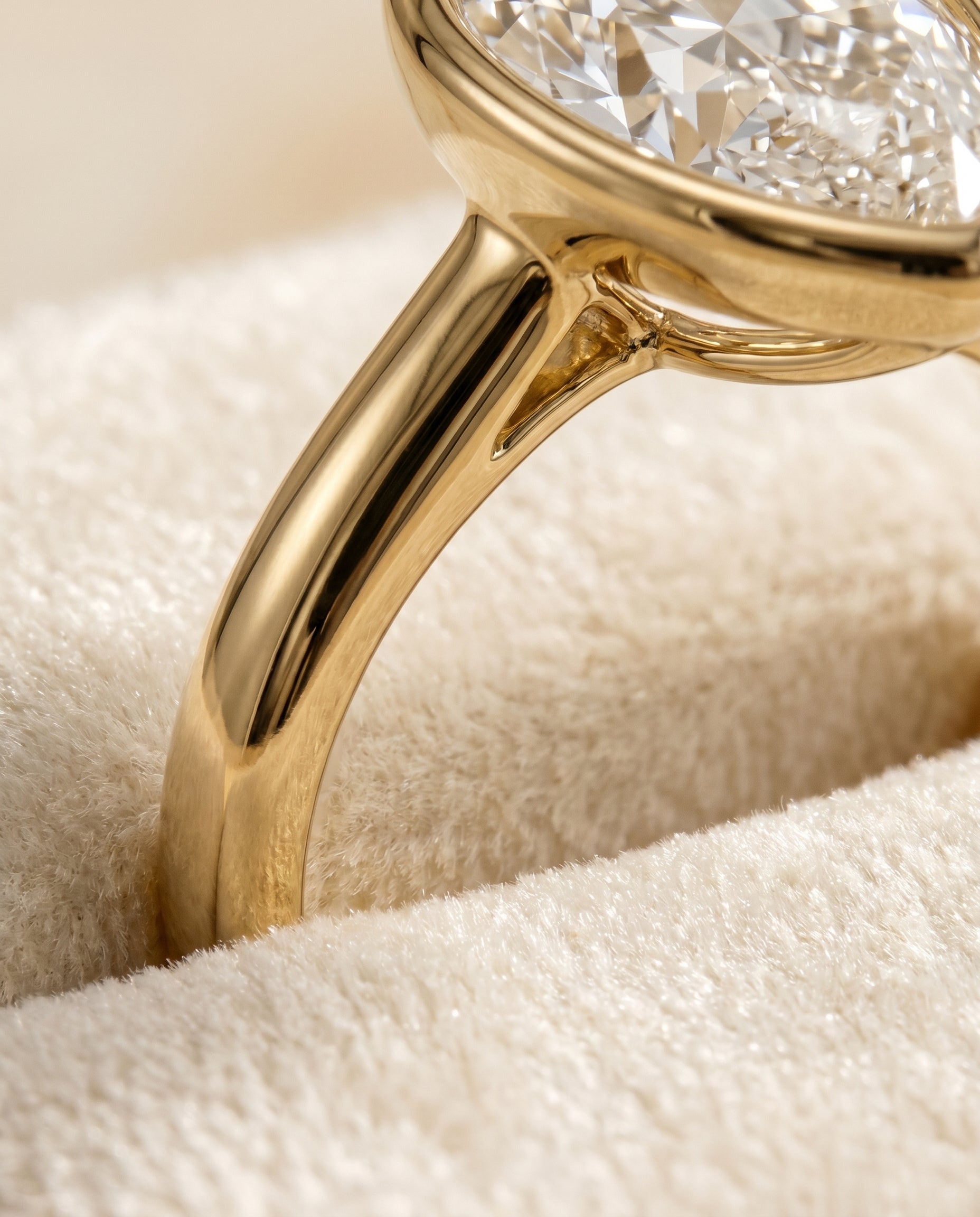 18K Yellow Gold band of The Agnes diamond engagement ring setting | RockHer