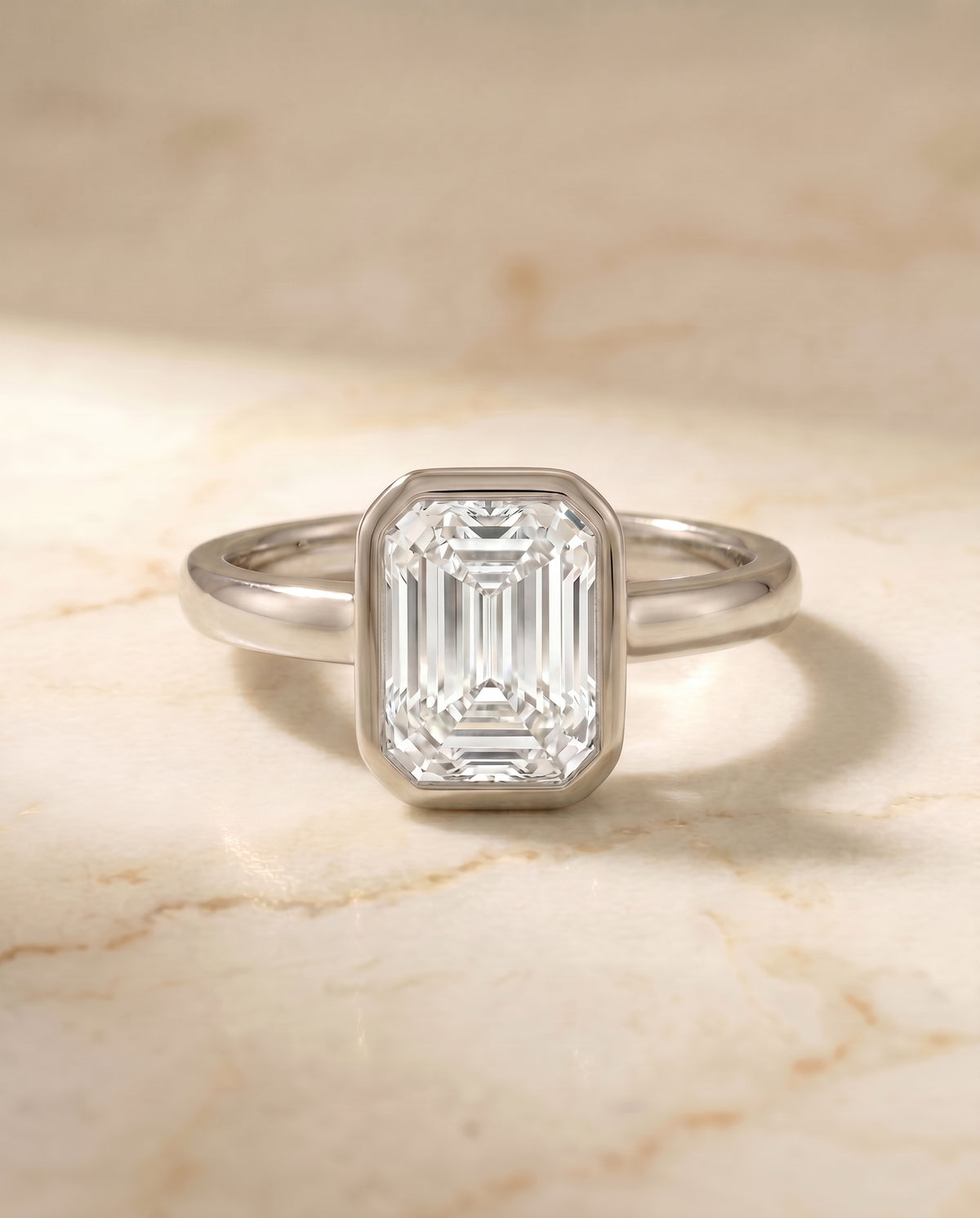 The Agnes emerald engagement ring setting in Platinum | RockHer