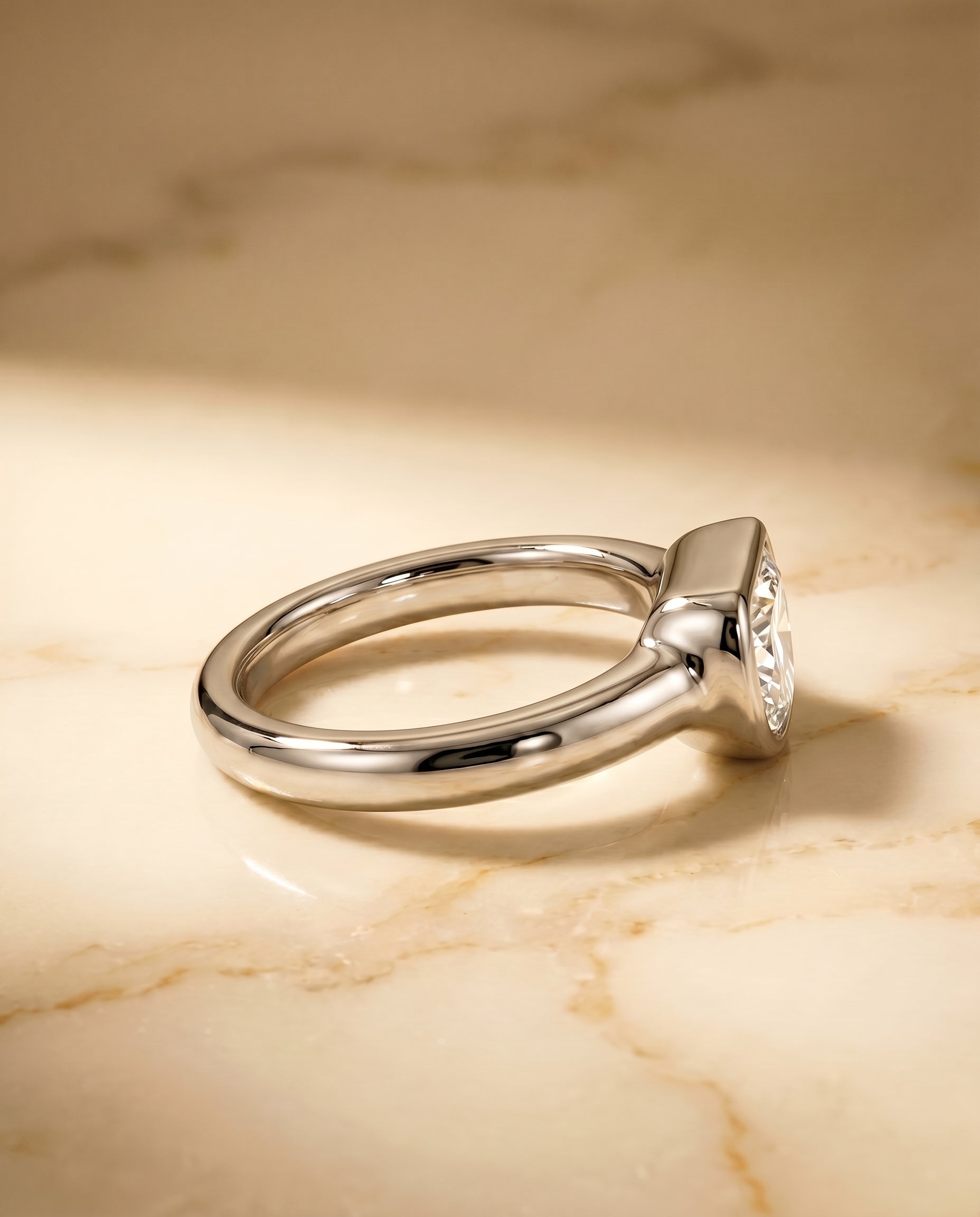 The Agnes setting for diamond diamonds, made to order in 18K White Gold | RockHer