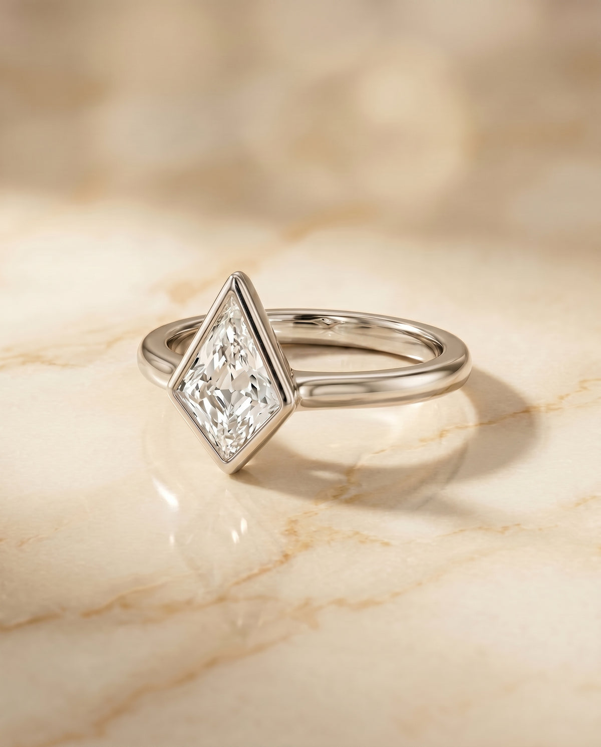 The Agnes kite engagement ring setting in 18K White Gold | RockHer