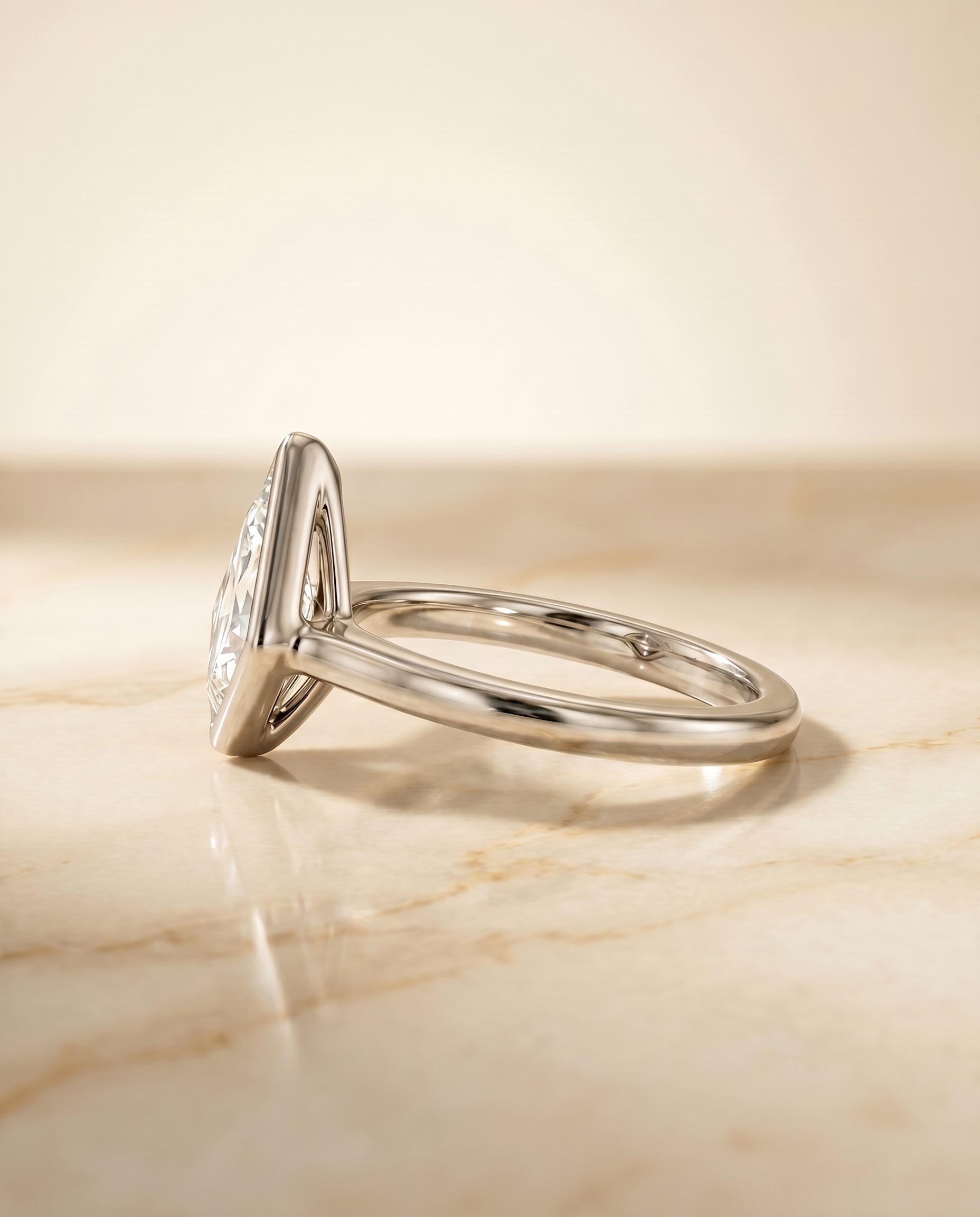 The Agnes setting for kite diamonds, made to order in 18K White Gold | RockHer