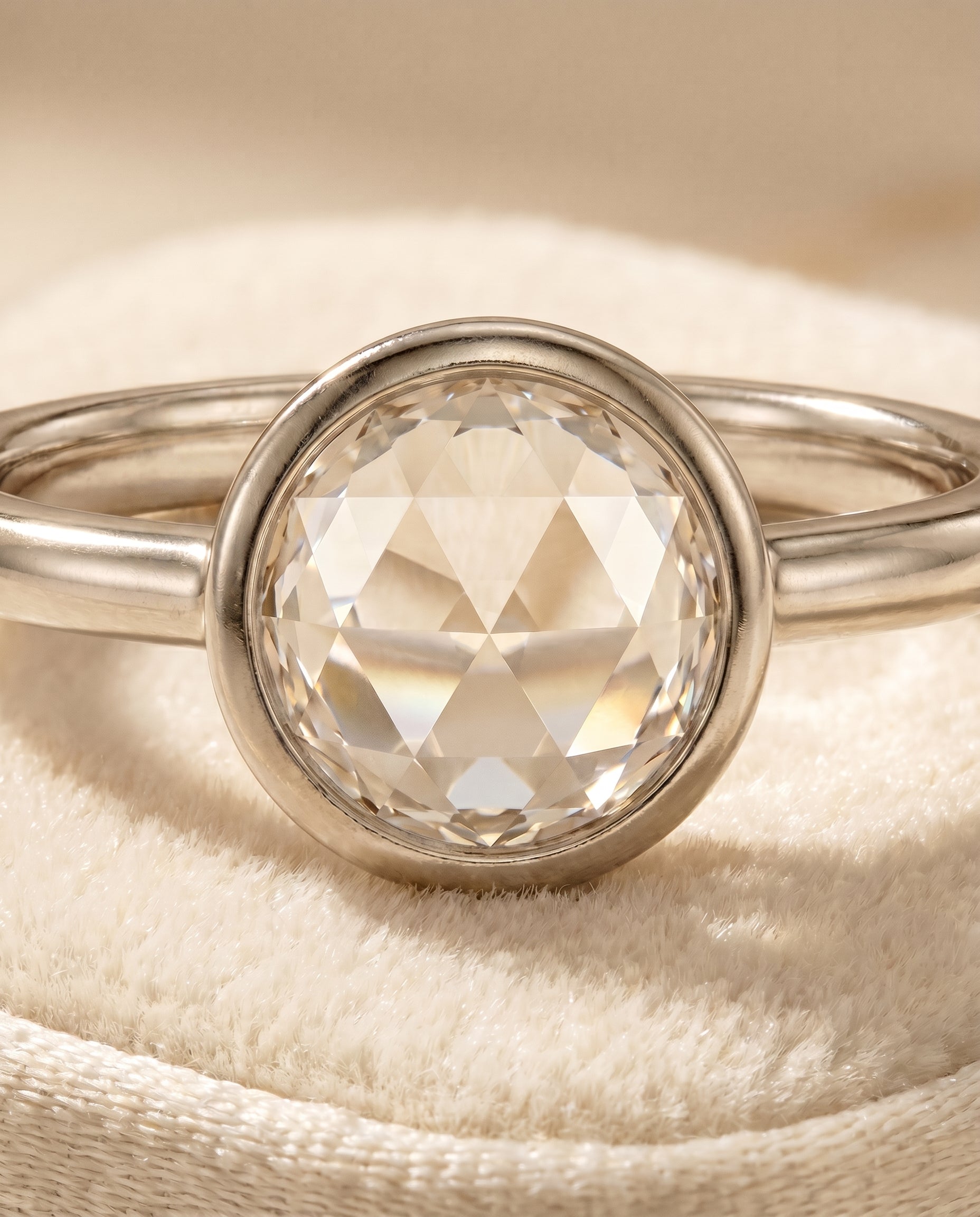 Platinum band of The Agnes diamond engagement ring setting | RockHer