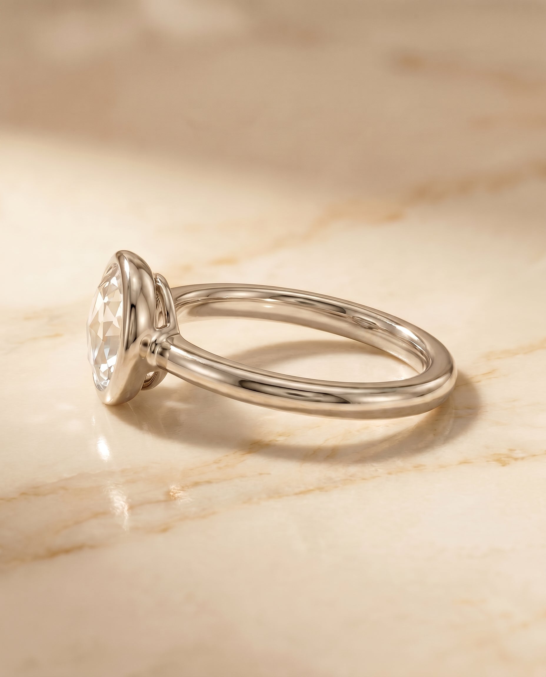 The Agnes setting for diamond diamonds, made to order in Platinum | RockHer