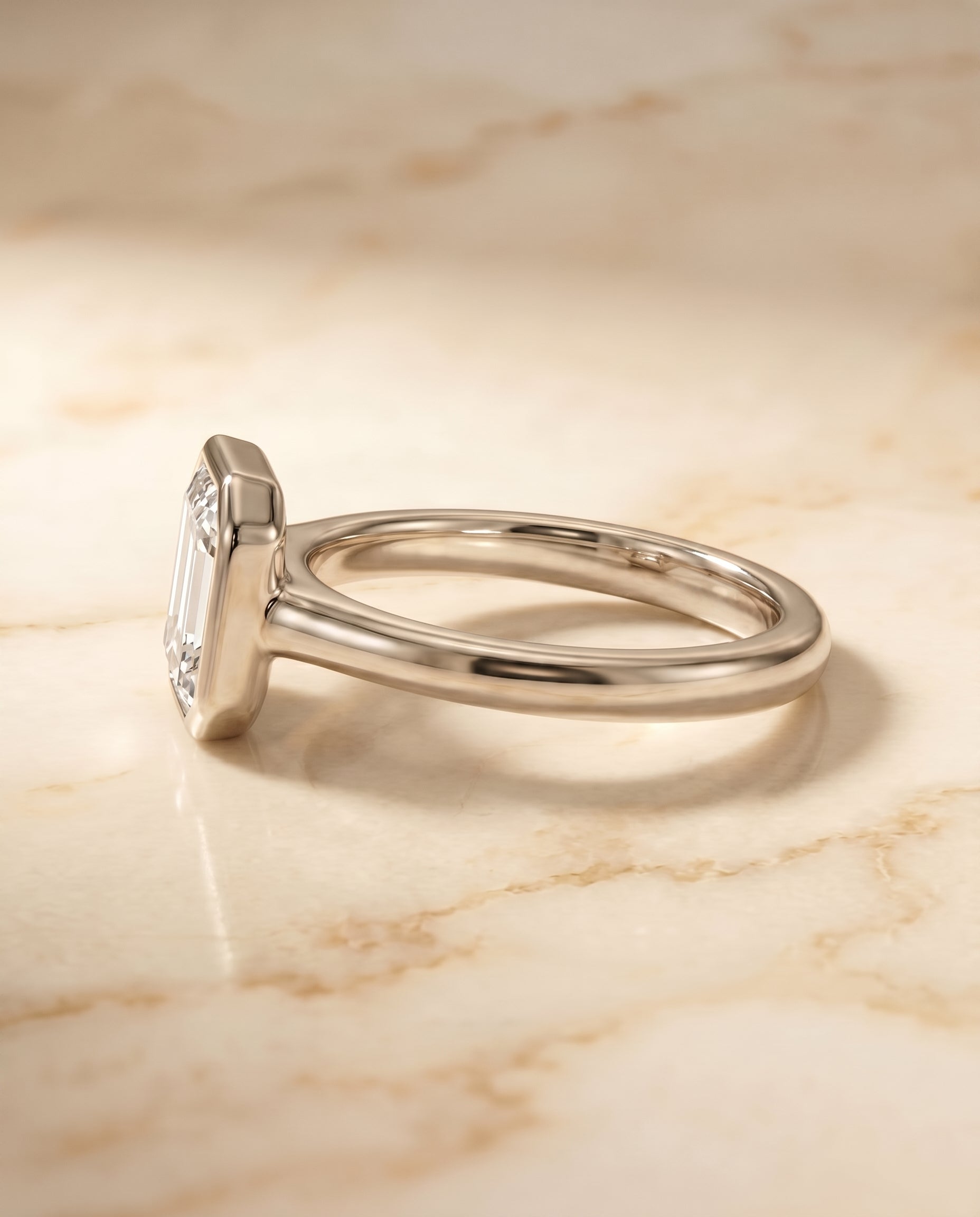 The Agnes setting for diamond diamonds, made to order in 18K White Gold | RockHer