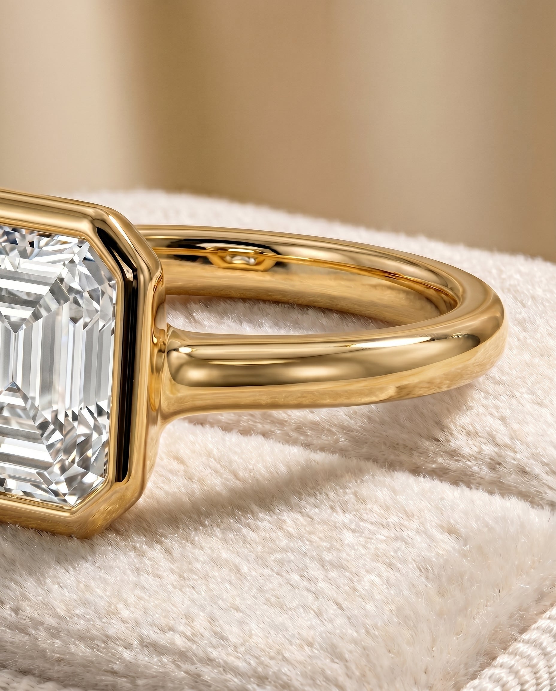 18K Yellow Gold band of The Agnes diamond engagement ring setting | RockHer