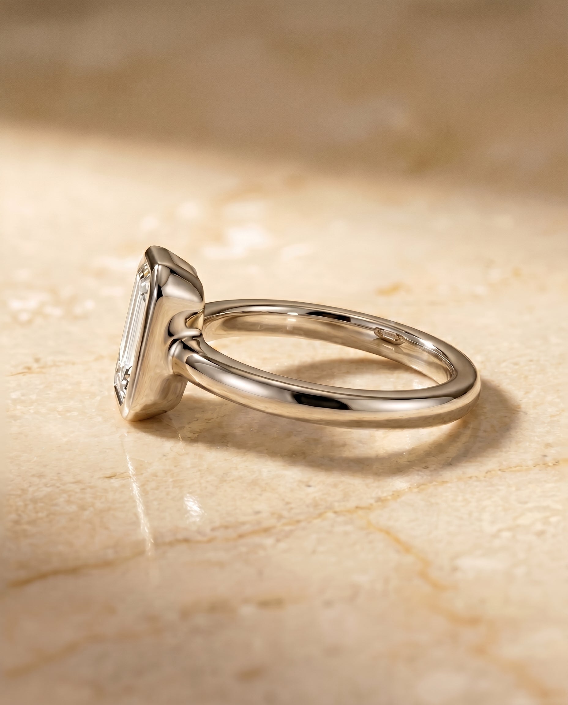 The Agnes setting for baguette diamonds, made to order in 18K White Gold | RockHer