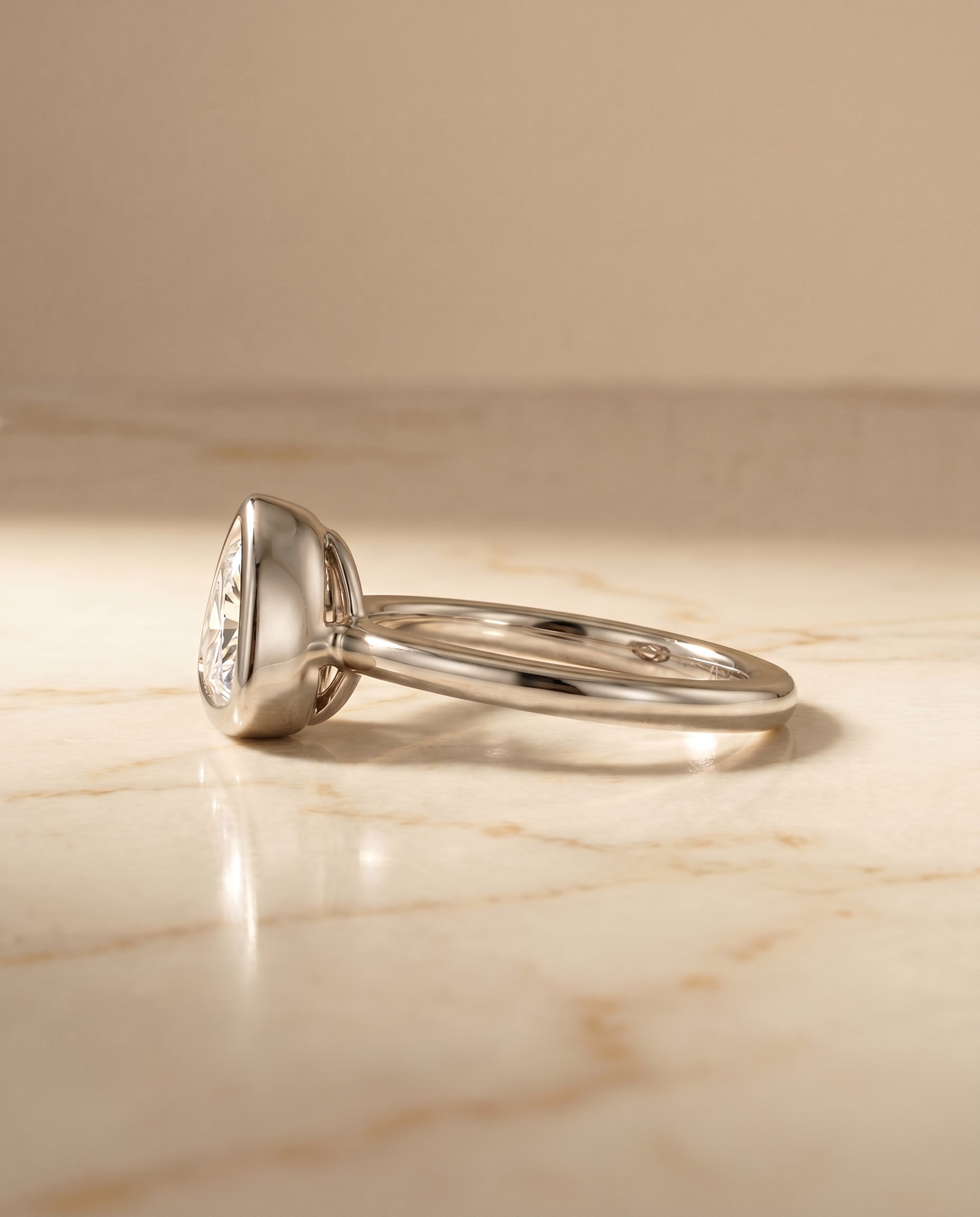 The Agnes setting for trillion diamonds, made to order in Platinum | RockHer