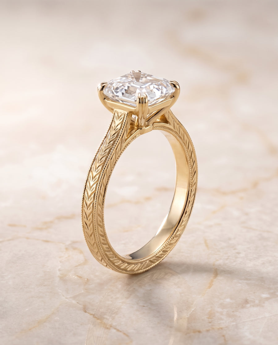 The Aida Engagement Ring, made to order in our Los Angeles atelier