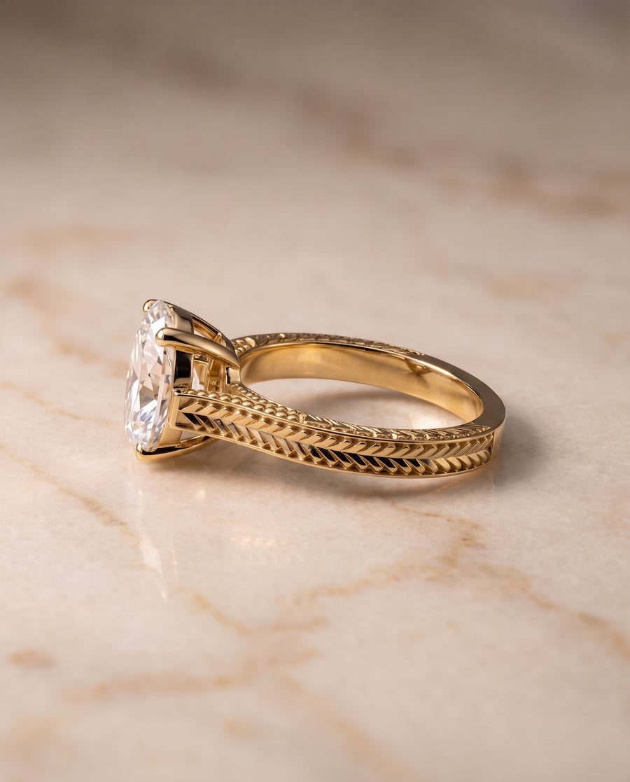 The Aida Engagement Ring, made to order in our Los Angeles atelier