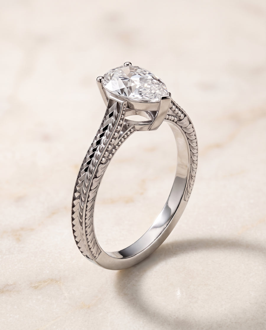 The Aida Engagement Ring, made to order in our Los Angeles atelier