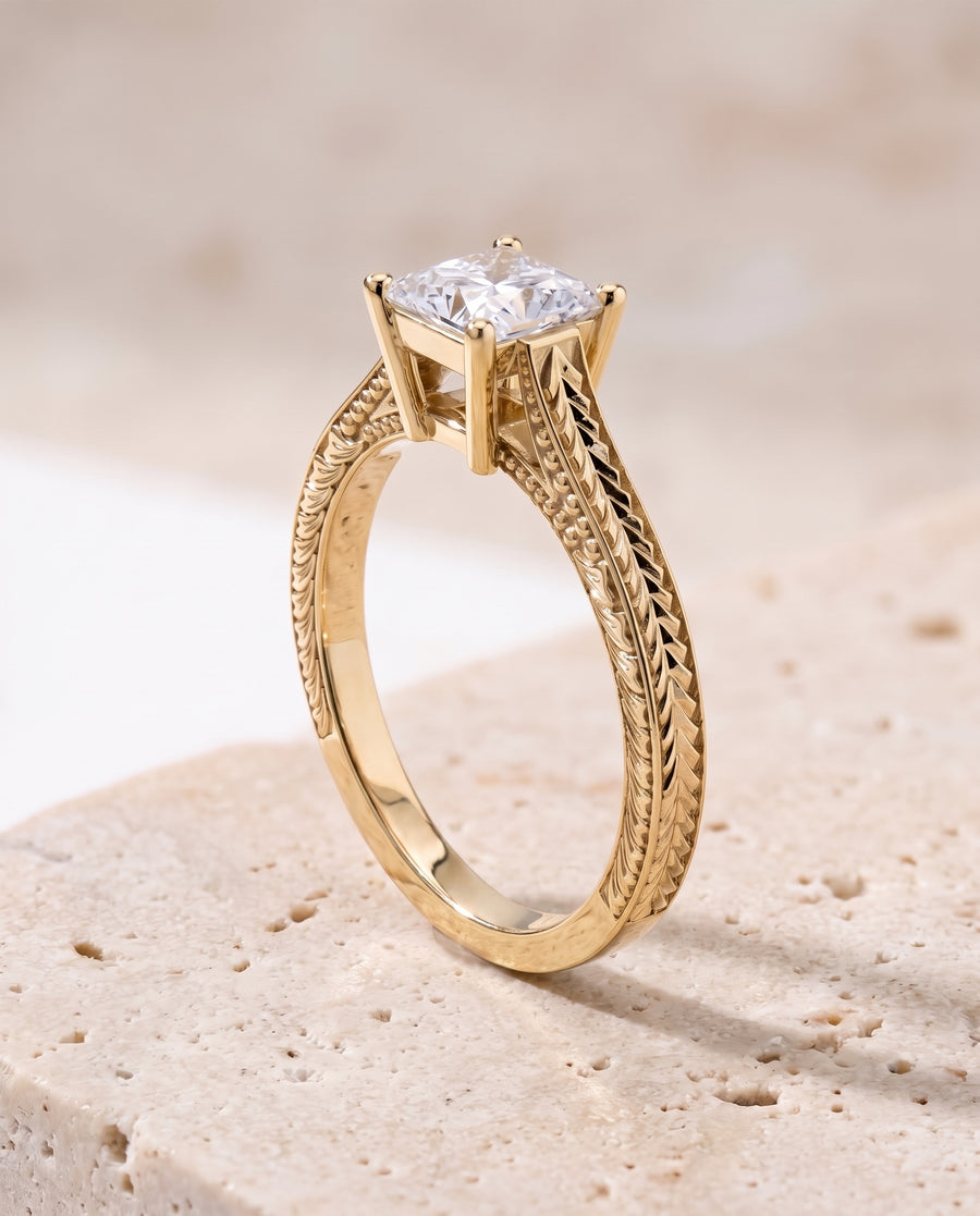 The Aida Engagement Ring, made to order in our Los Angeles atelier