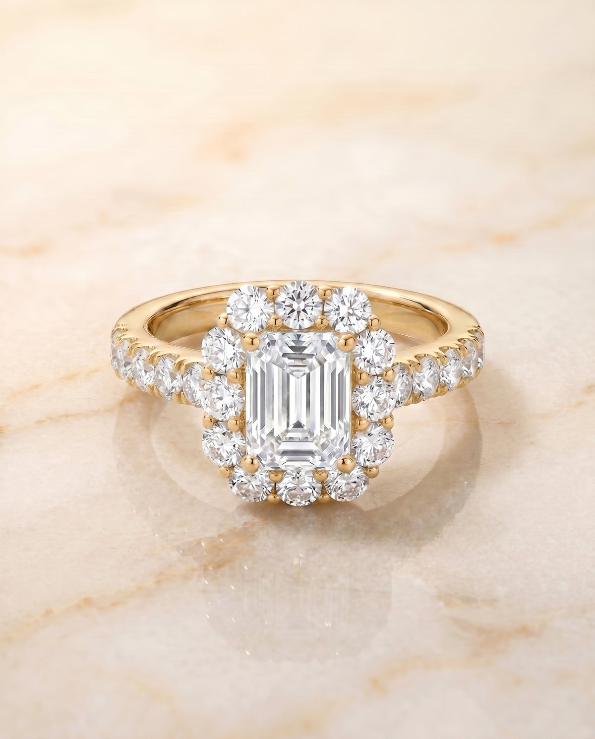 The Alannah emerald engagement ring setting in 18K Yellow Gold | RockHer