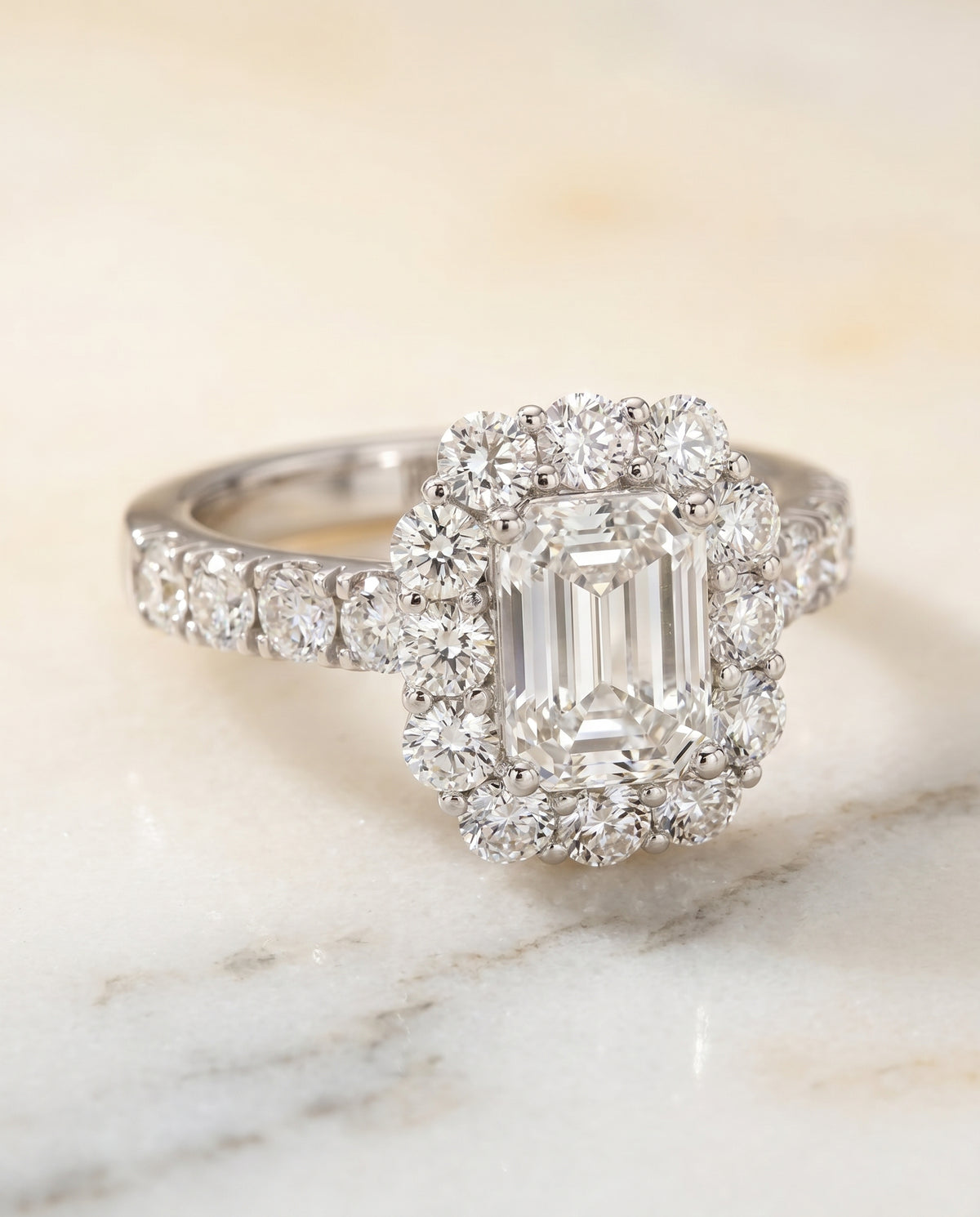 The Alannah emerald engagement ring setting in Platinum | RockHer