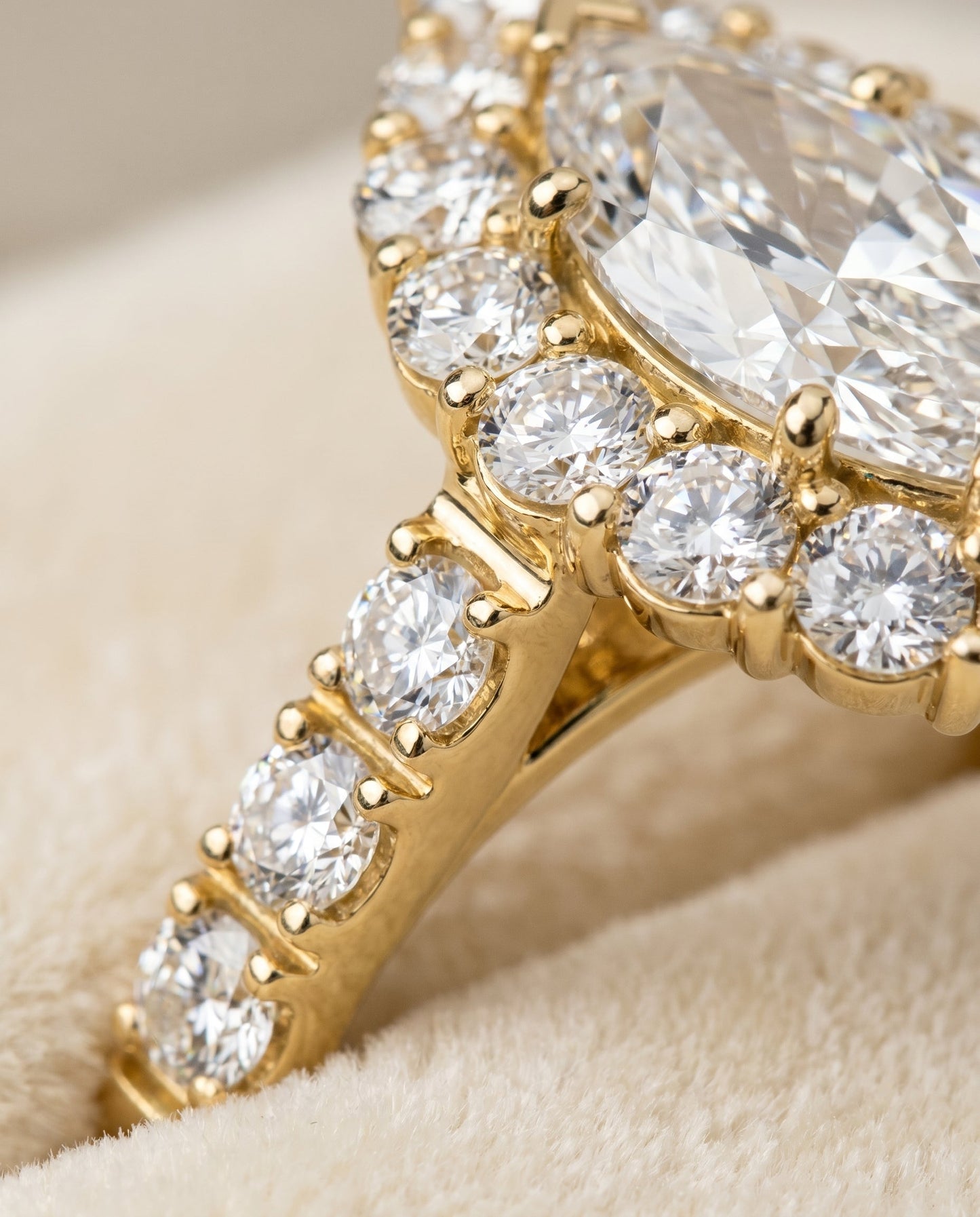 The Alannah Select Halo Engagement Ring with Lab Diamond in 18K Yellow Gold - view 4