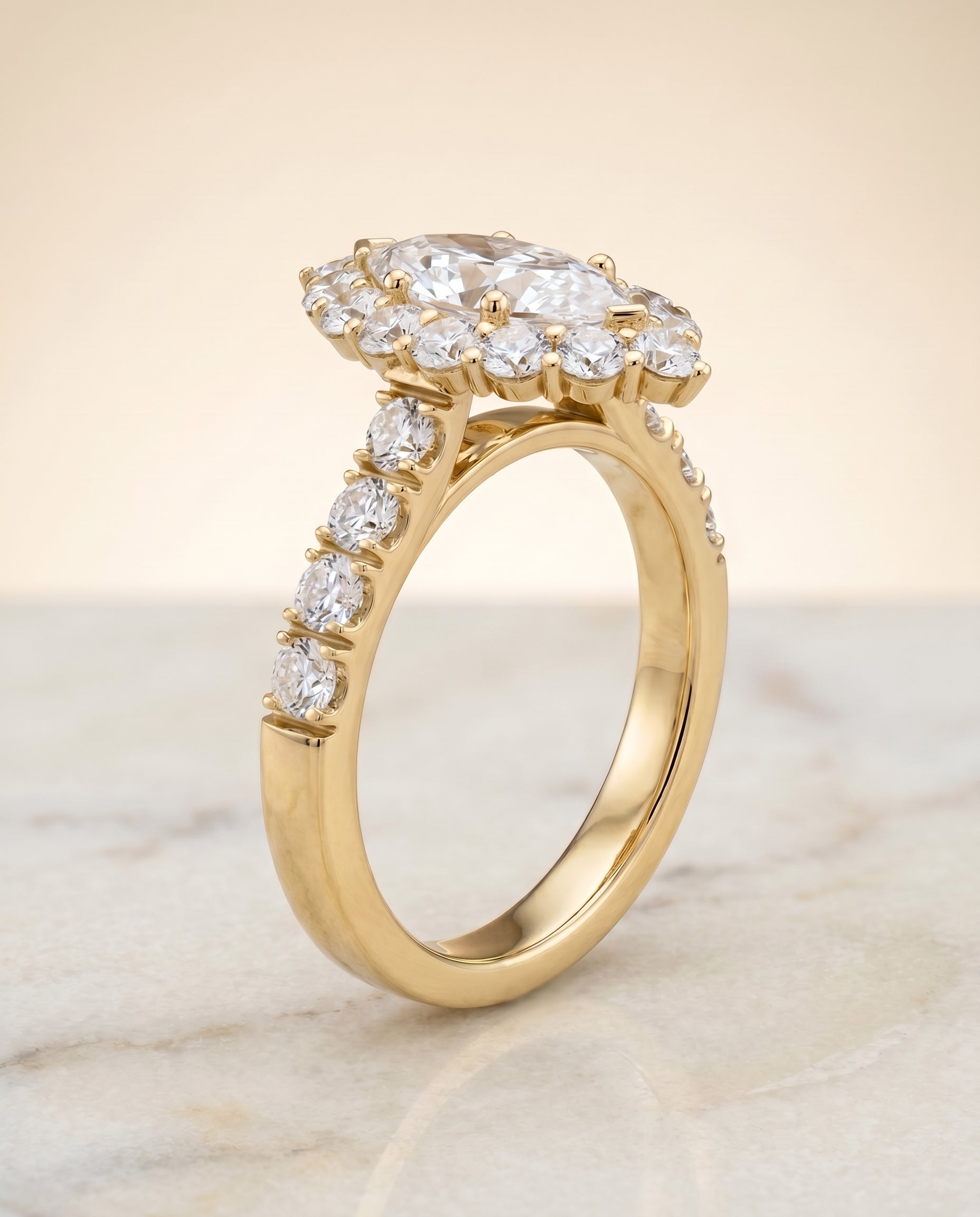 The Alannah setting for marquise diamonds, made to order in 18K Yellow Gold | RockHer