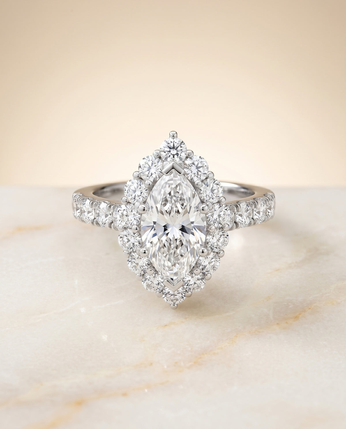 The Alannah marquise engagement ring setting in Platinum | RockHer