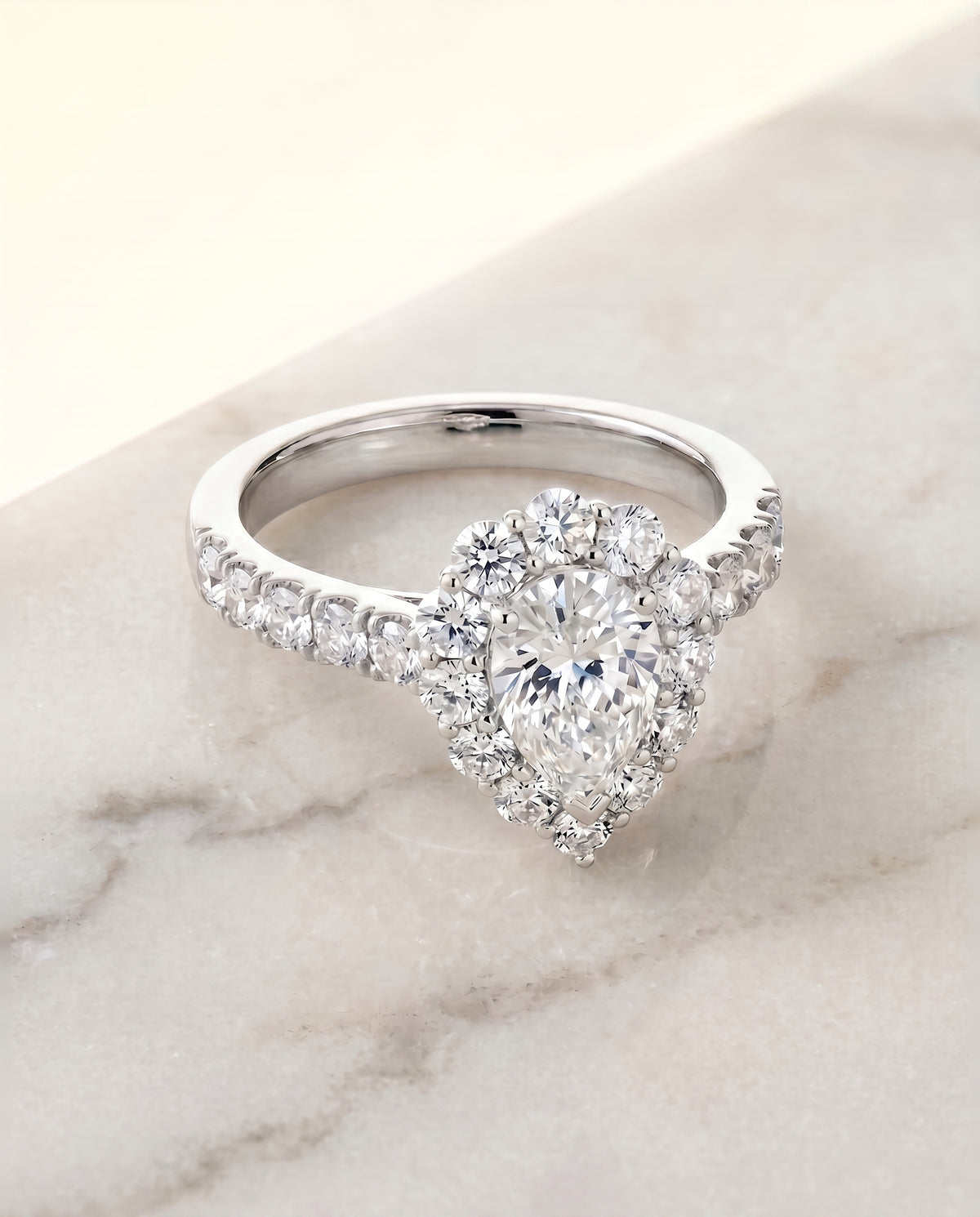The Alannah pear engagement ring setting in Platinum | RockHer