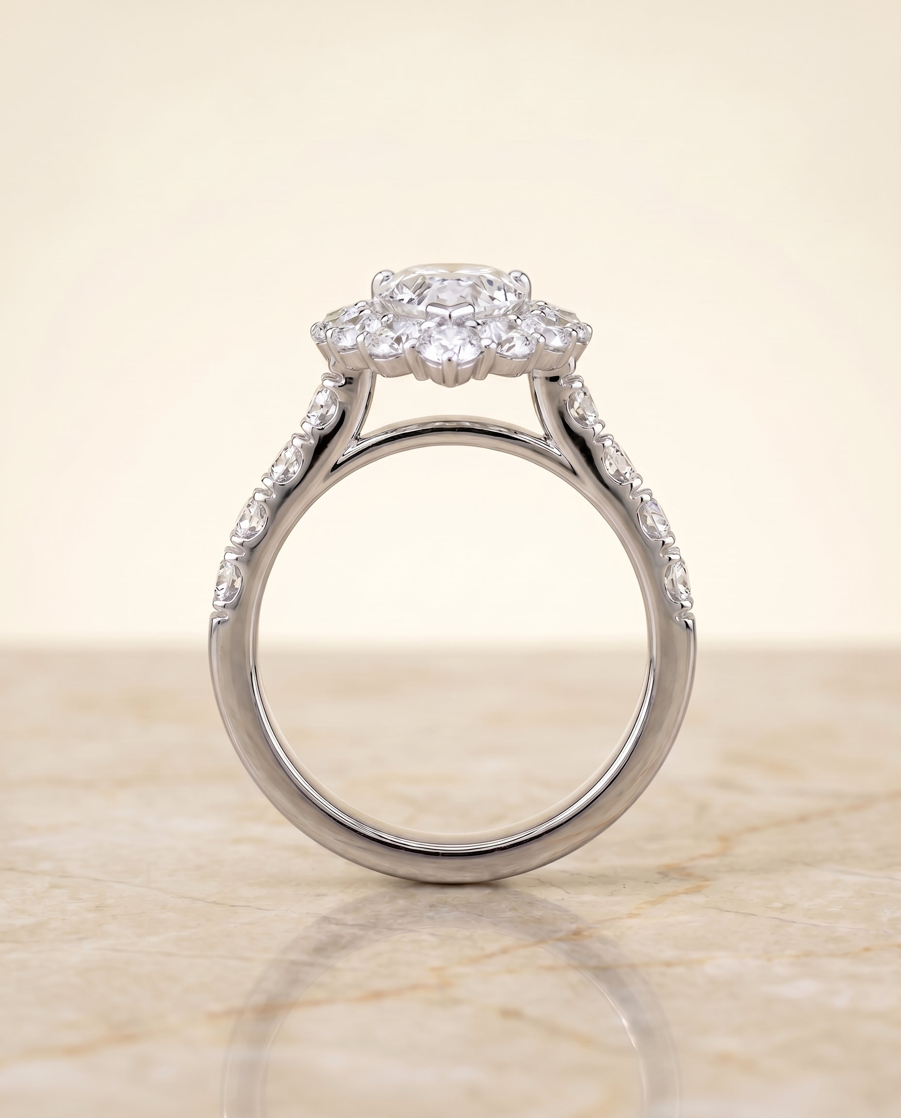 The Alannah setting for pear diamonds, made to order in Platinum | RockHer