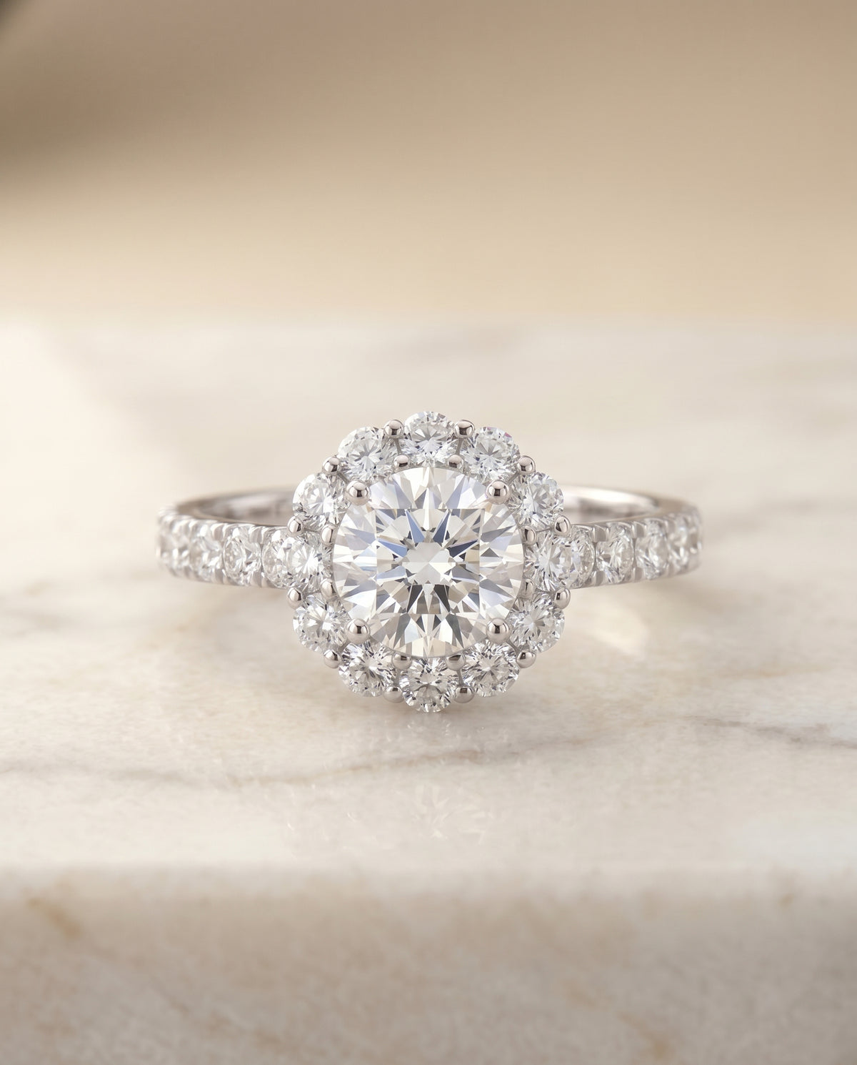 The Alannah round engagement ring setting in Platinum | RockHer