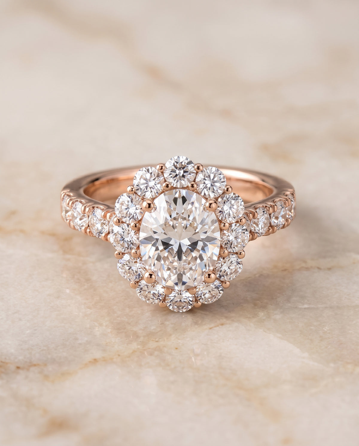The Alannah oval engagement ring setting in 14K Rose Gold | RockHer