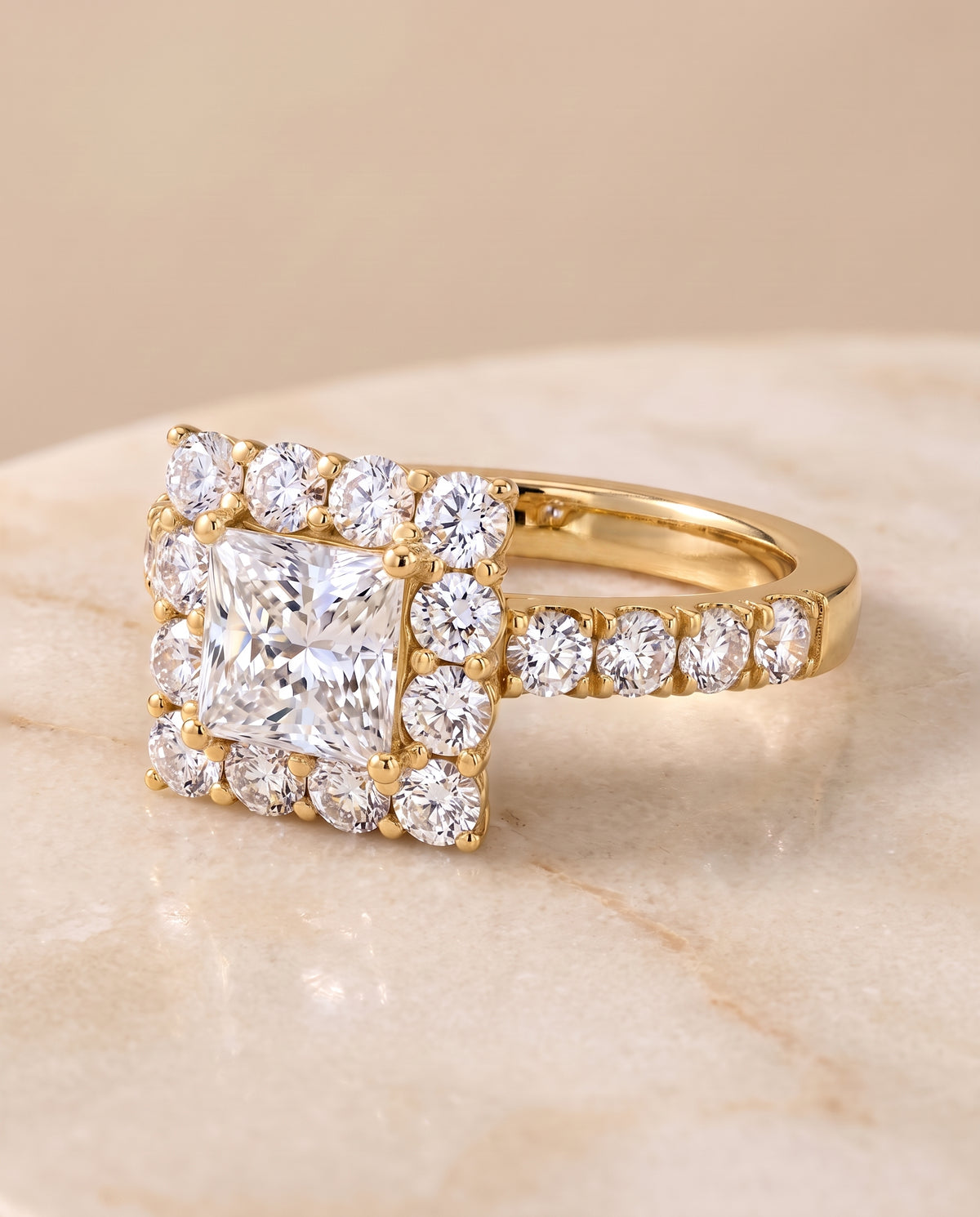 The Alannah princess engagement ring setting in 18K Yellow Gold | RockHer