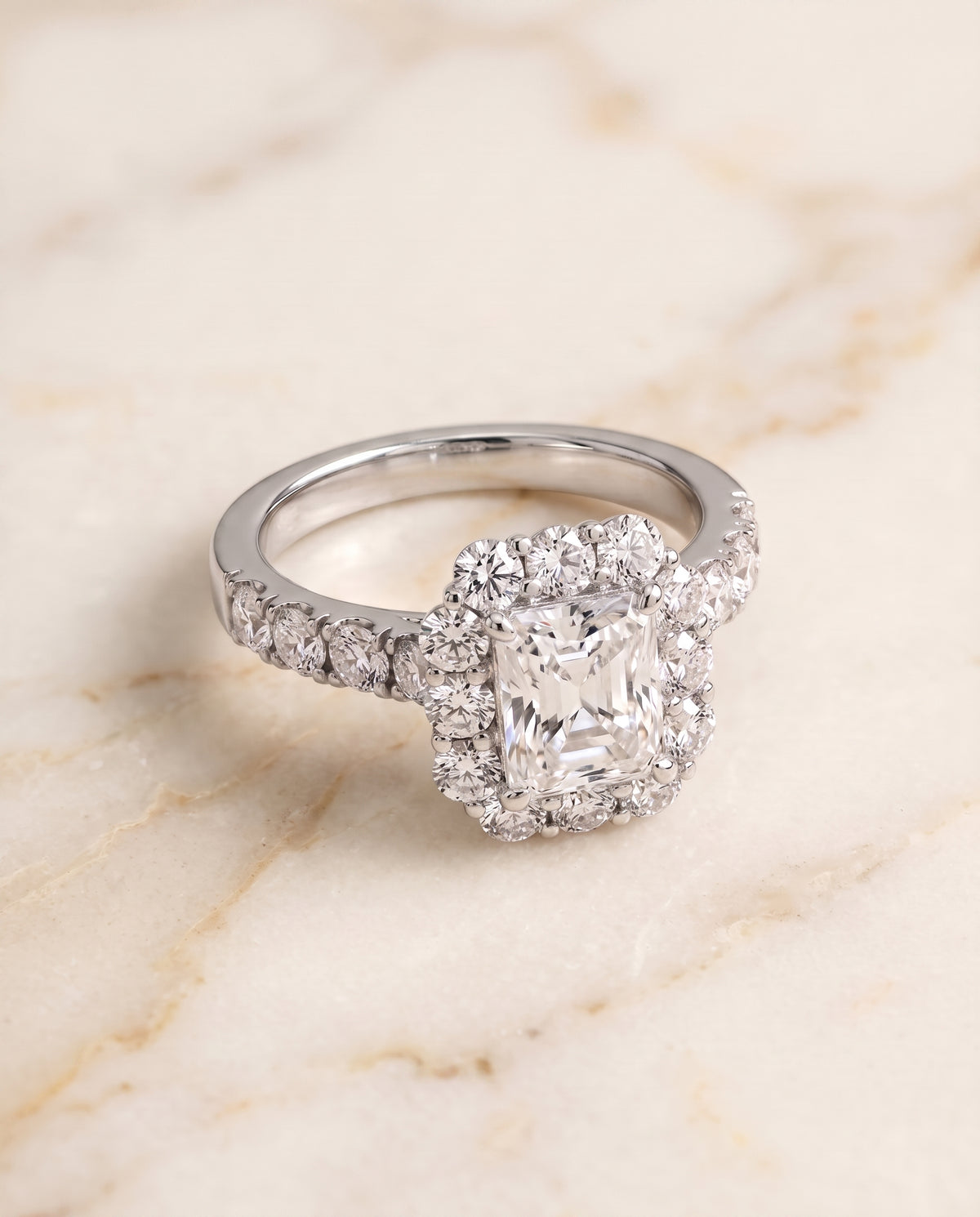 The Alannah radiant engagement ring setting in Platinum | RockHer