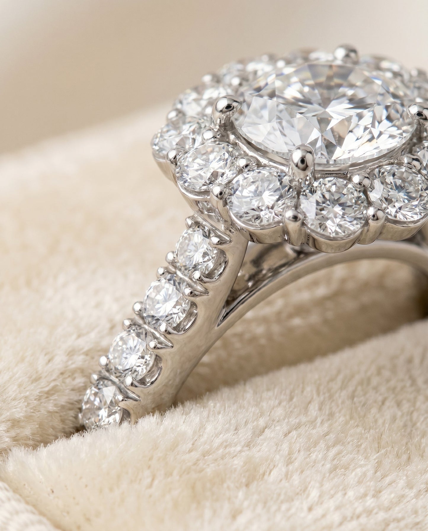 The Alannah Select Halo Engagement Ring with Lab Diamond in Platinum - view 4