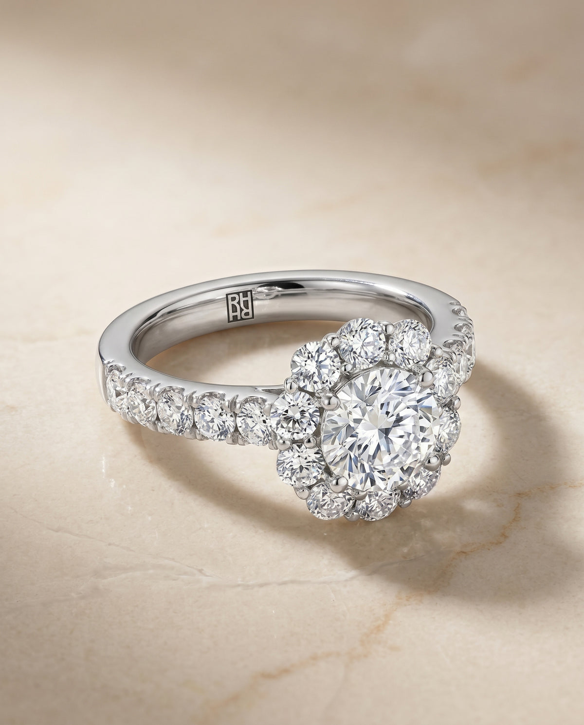 The Alannah cushion engagement ring setting in Platinum | RockHer