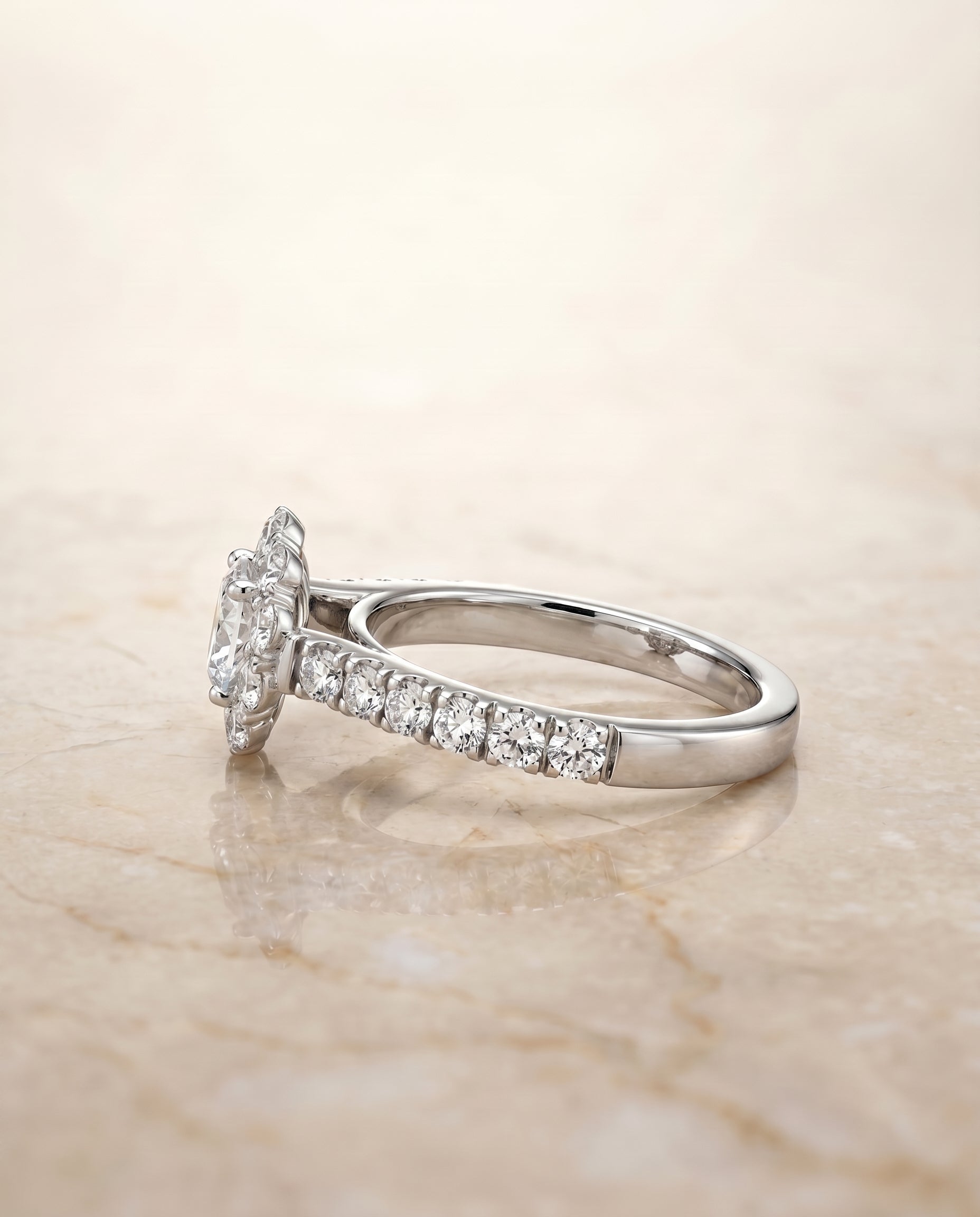 The Alannah setting for cushion diamonds, made to order in Platinum | RockHer