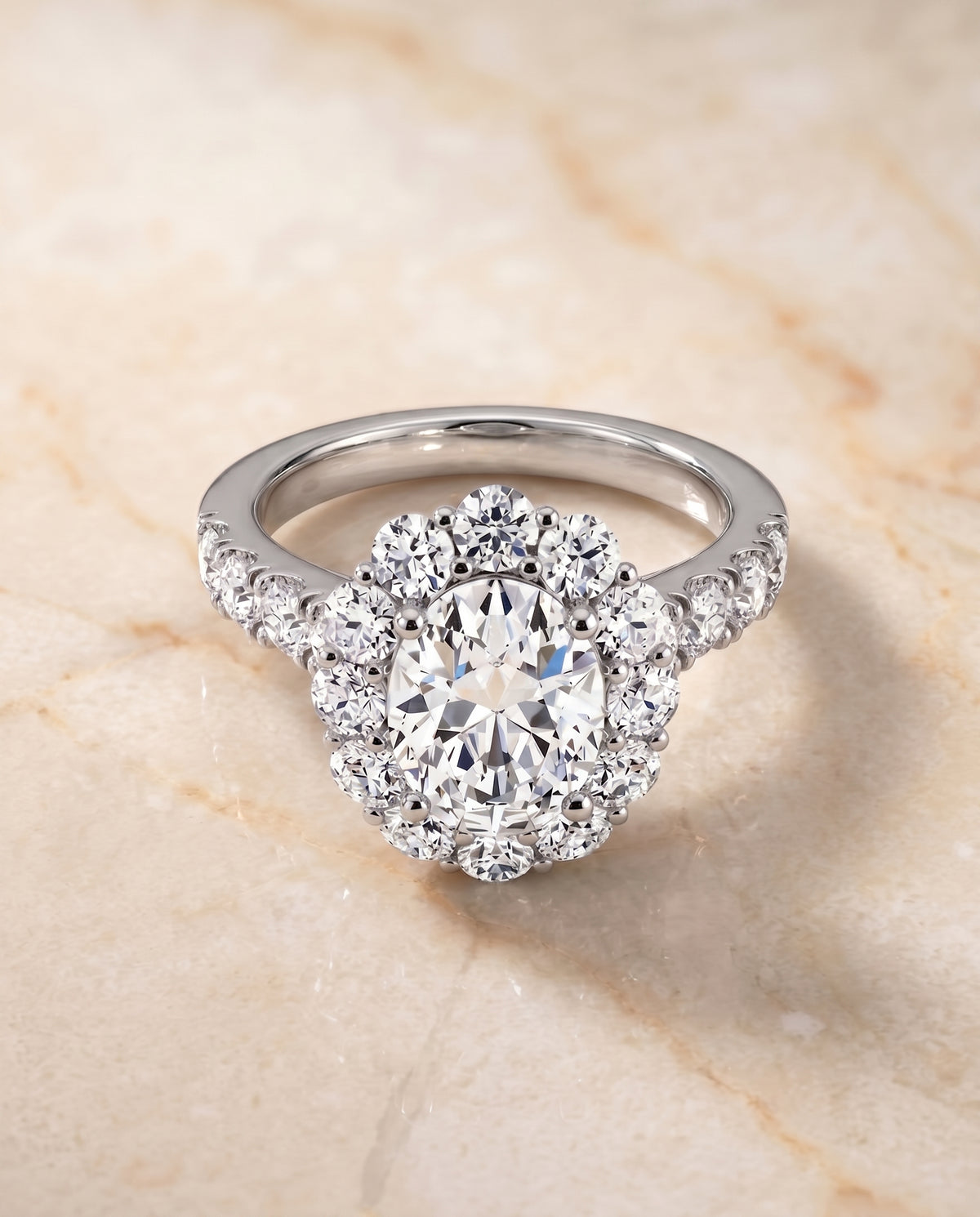 The Alannah oval engagement ring setting in Platinum | RockHer
