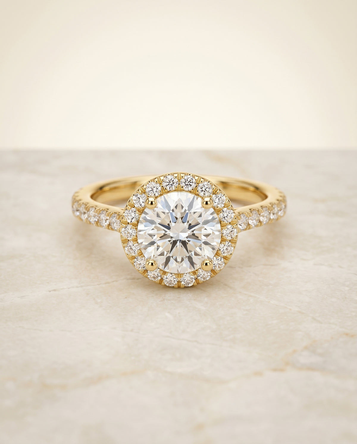 The Allegra round engagement ring setting in 18K Yellow Gold | RockHer