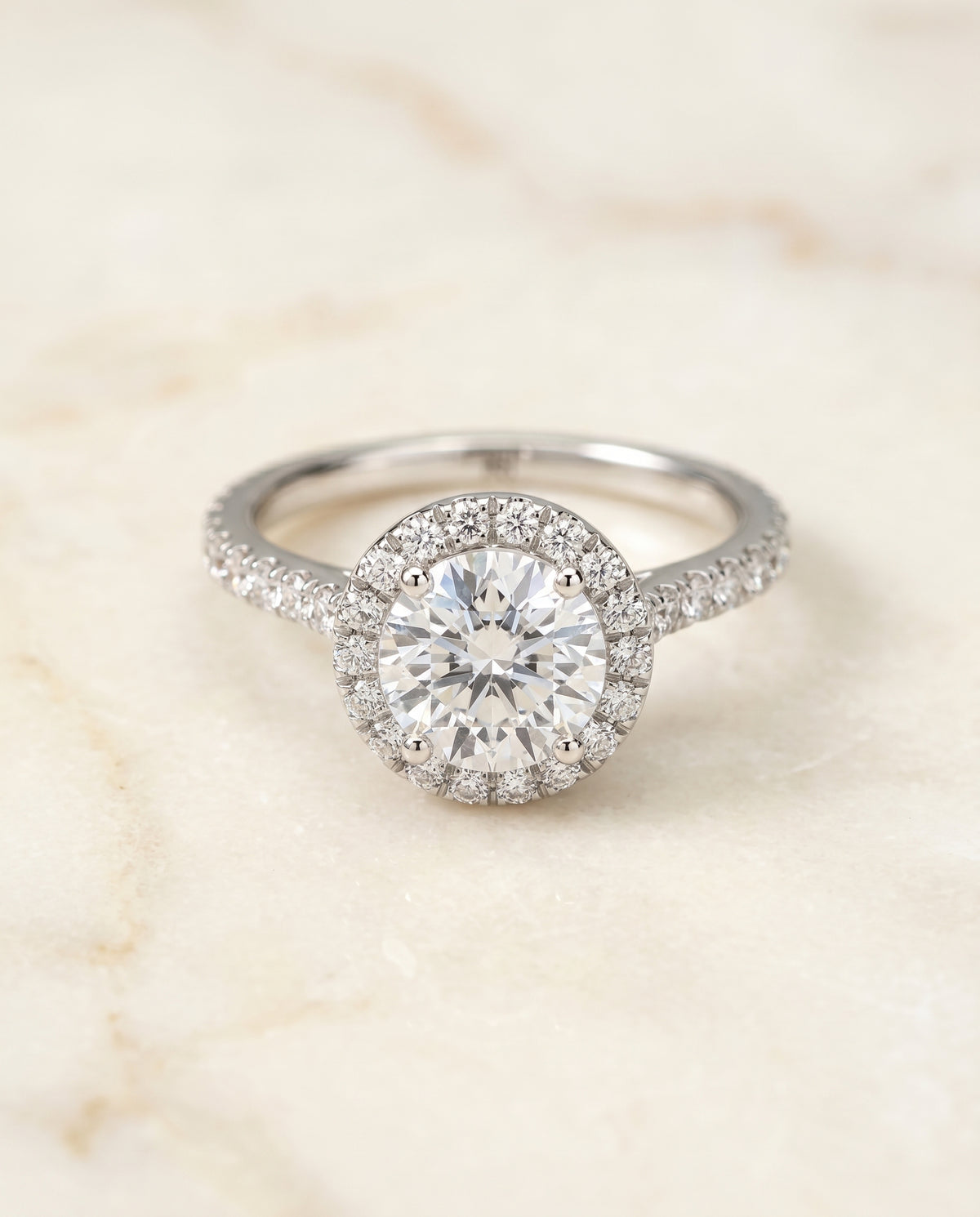 The Allegra round engagement ring setting in Platinum | RockHer