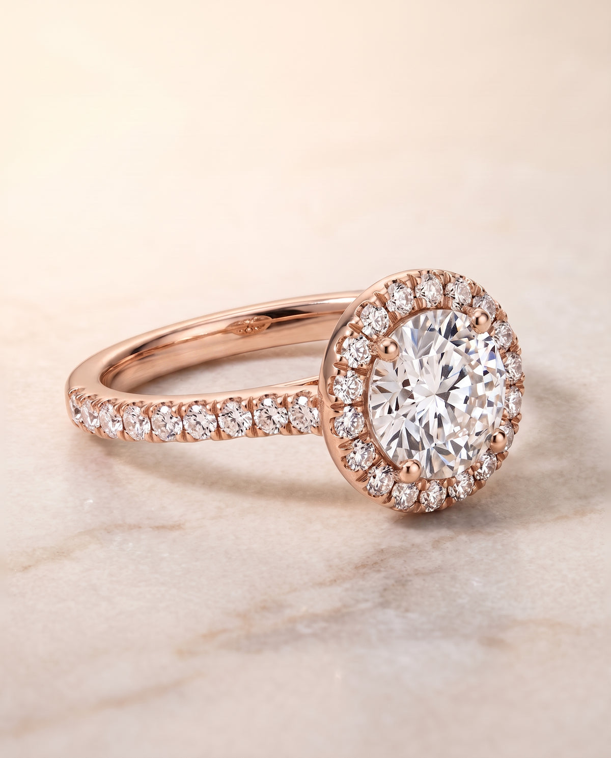 The Allegra round engagement ring setting in 14K Rose Gold | RockHer