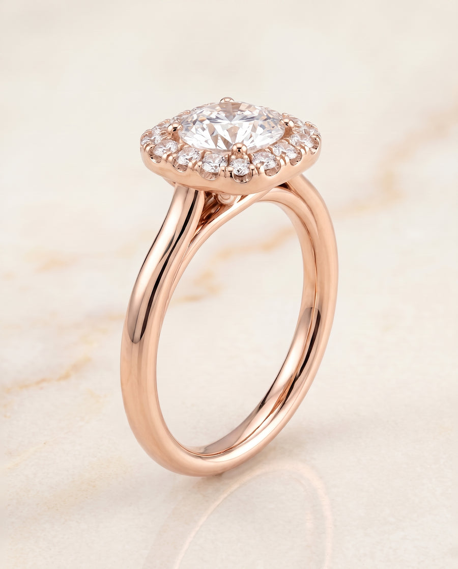 The Amy Engagement Ring, made to order in our Los Angeles atelier