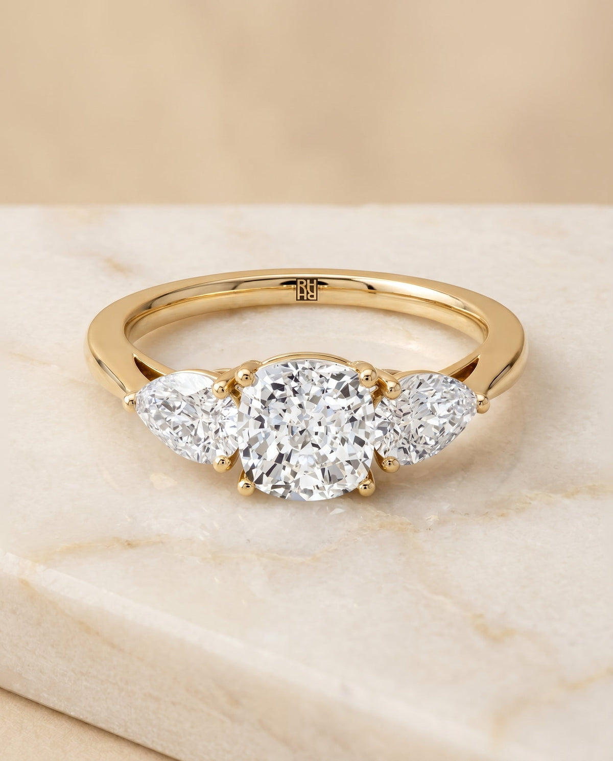The Angelica cushion engagement ring setting in 18K Yellow Gold | RockHer