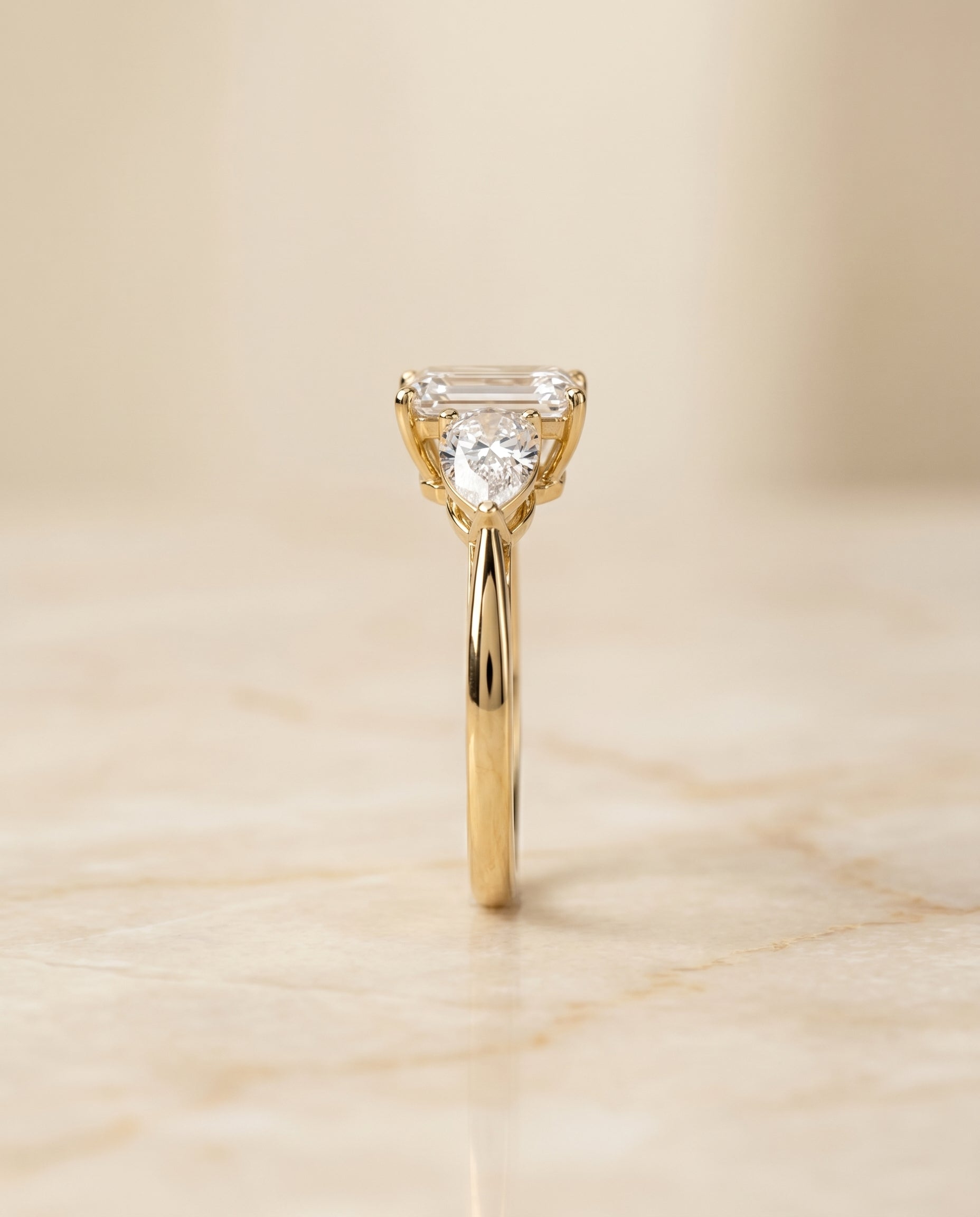 The Angelica setting for emerald diamonds, made to order in 18K Yellow Gold | RockHer