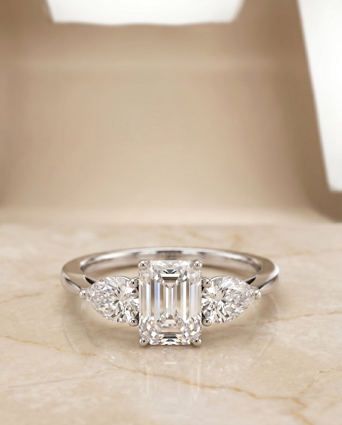 The Angelica emerald engagement ring setting in Platinum | RockHer