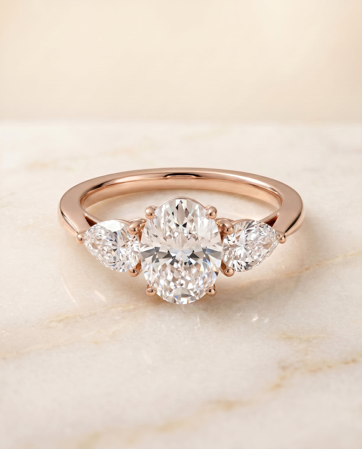 The Angelica oval engagement ring setting in 14K Rose Gold | RockHer
