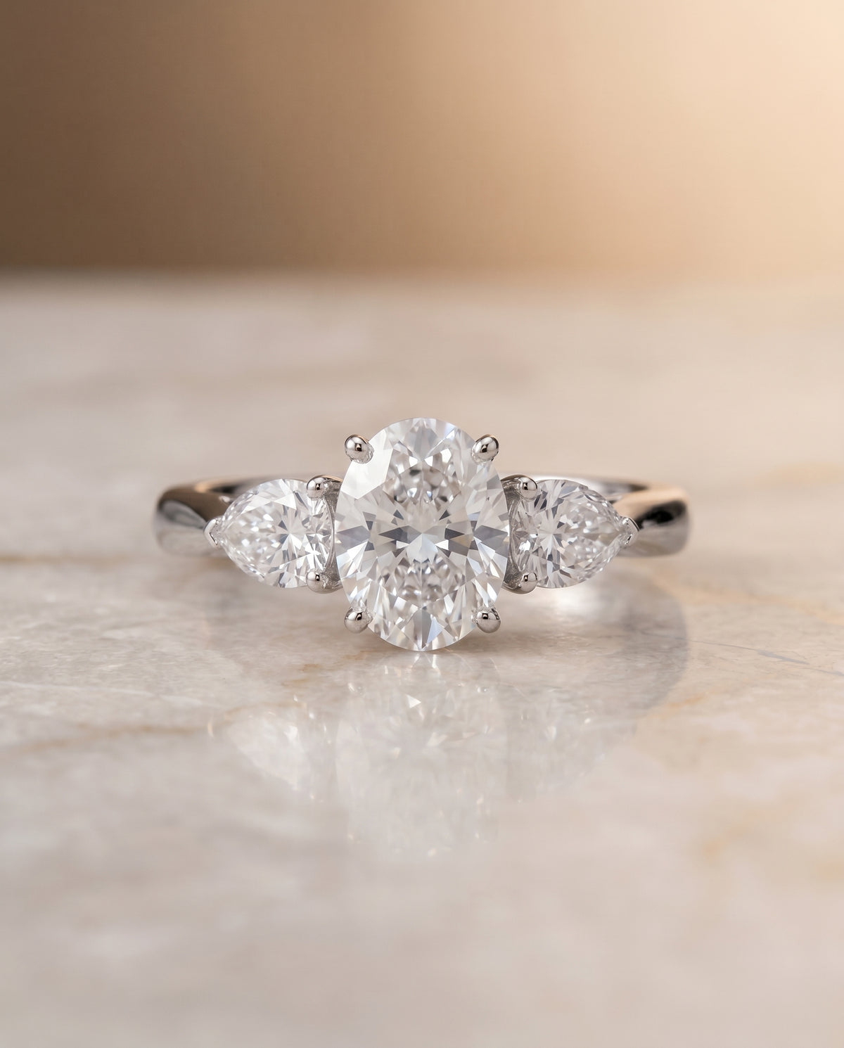 The Angelica oval engagement ring setting in Platinum | RockHer