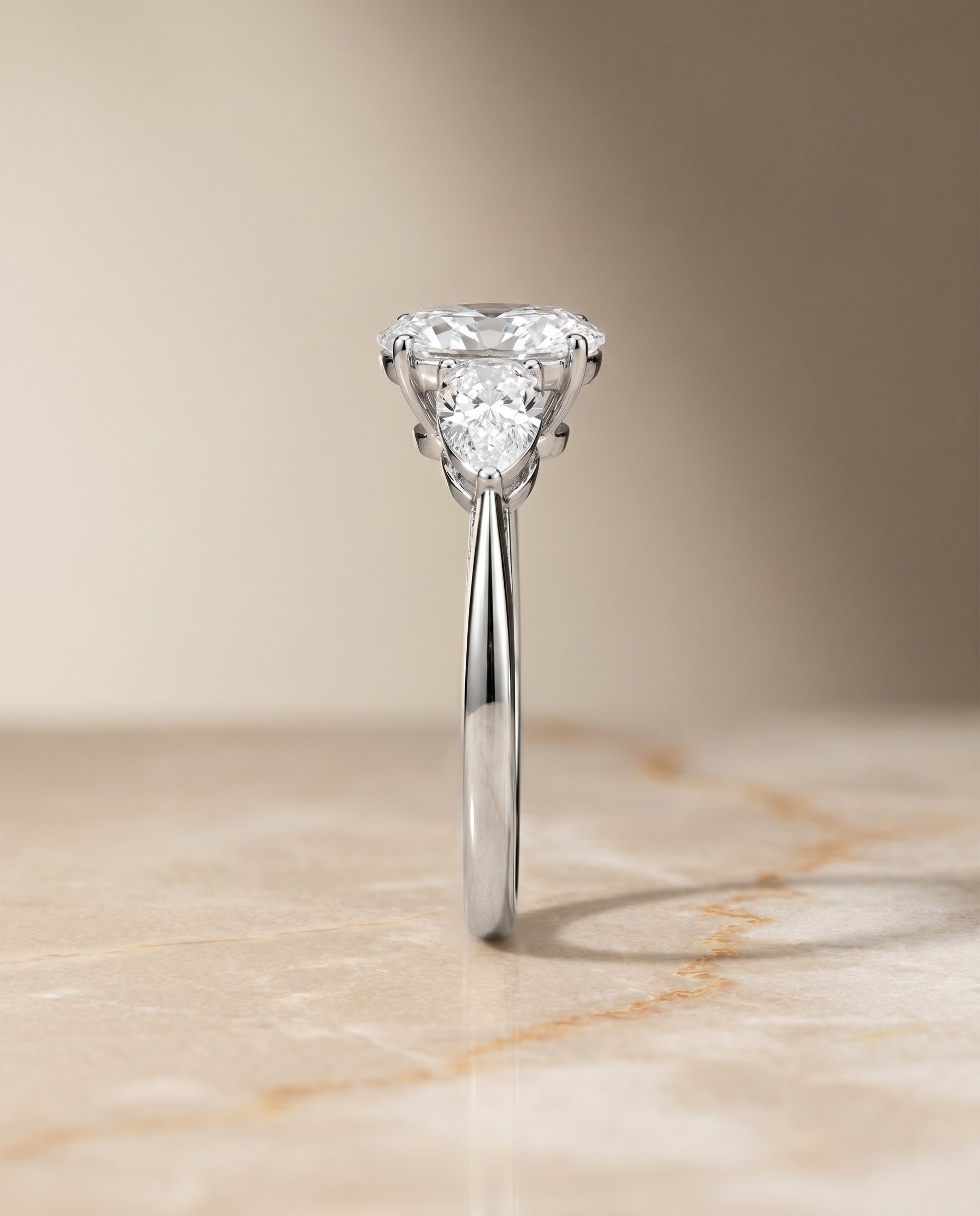 The Angelica setting for oval diamonds, made to order in Platinum | RockHer