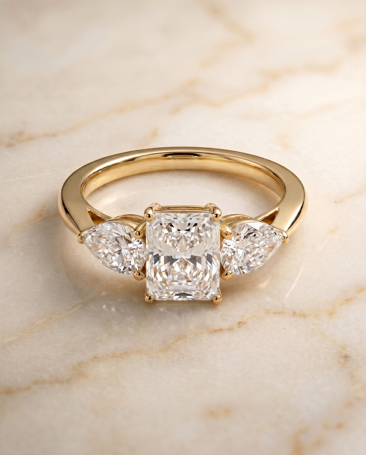 The Angelica radiant engagement ring setting in 18K Yellow Gold | RockHer