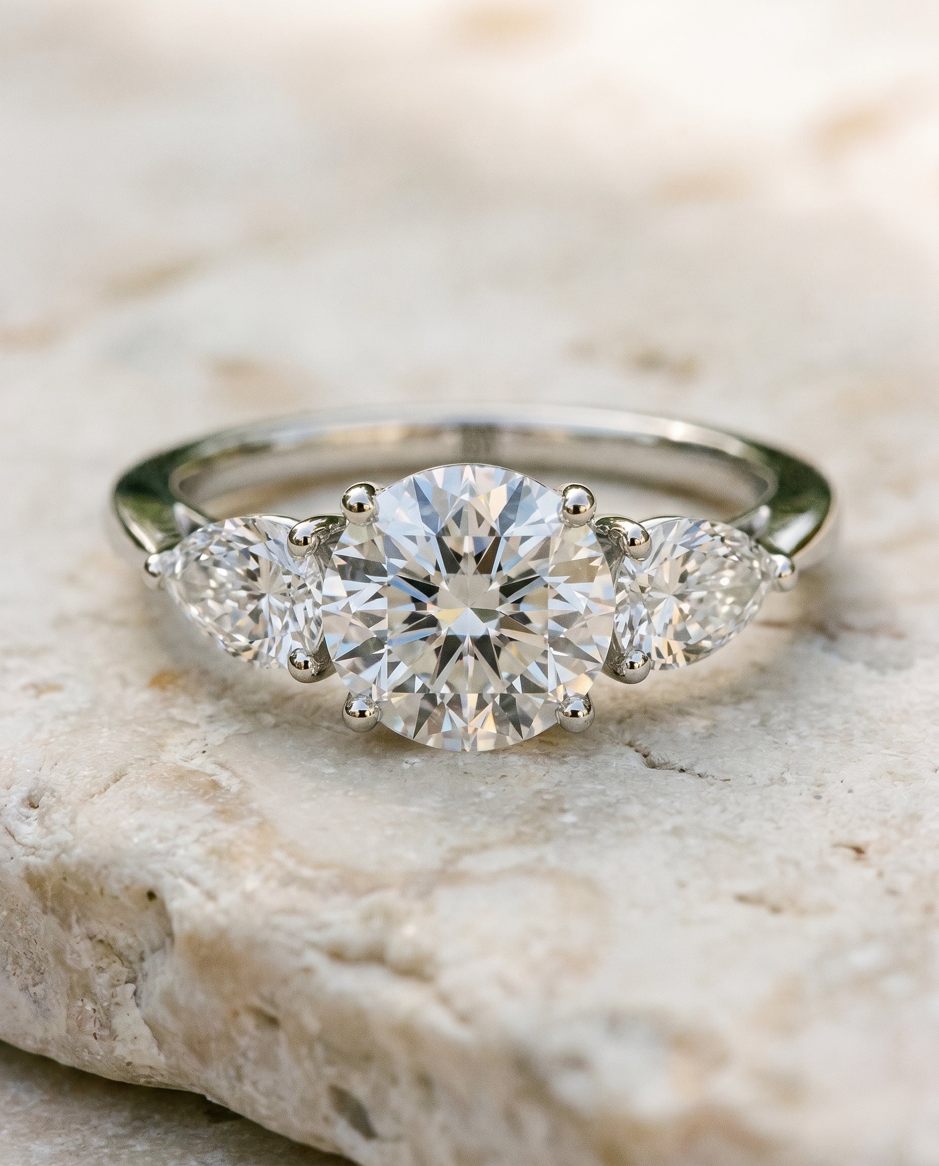Platinum band of The Angelica round engagement ring setting | RockHer