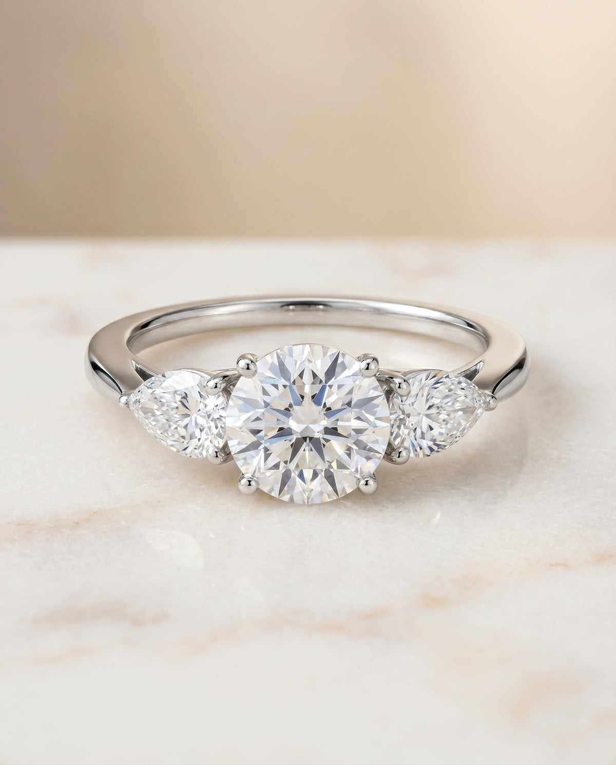The Angelica round engagement ring setting in Platinum | RockHer