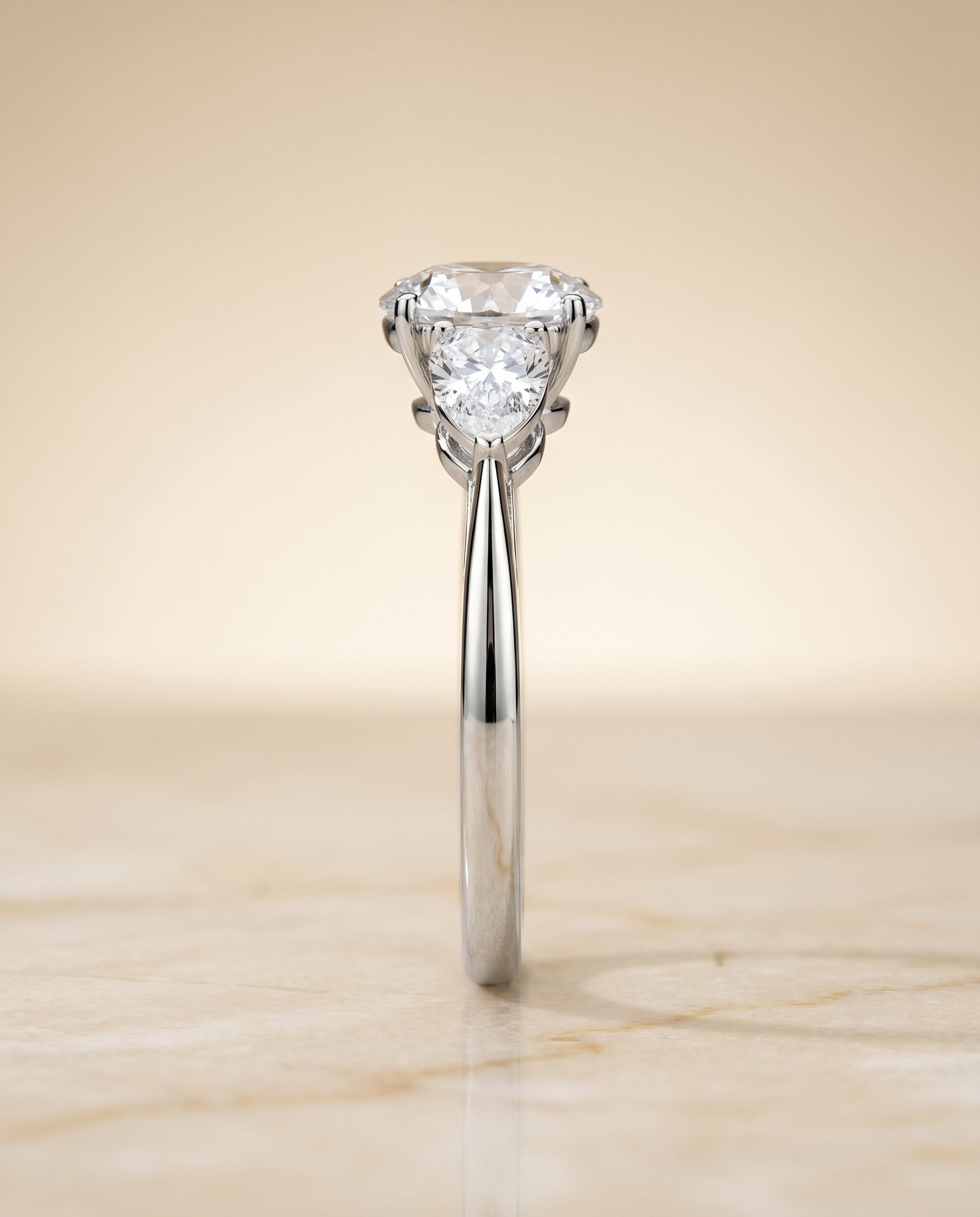 The Angelica setting for round diamonds, made to order in Platinum | RockHer