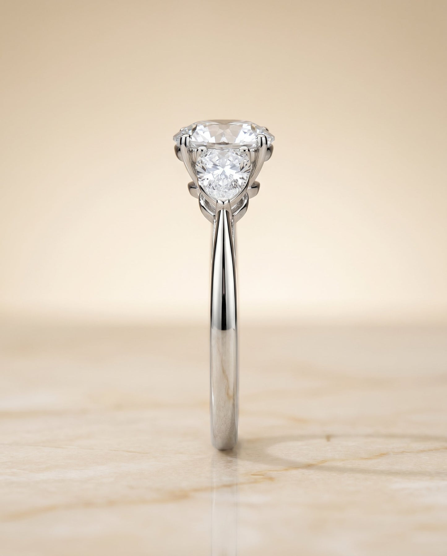 The Angelica Select Three Stone Engagement Ring with Lab Diamond in Platinum - view 5