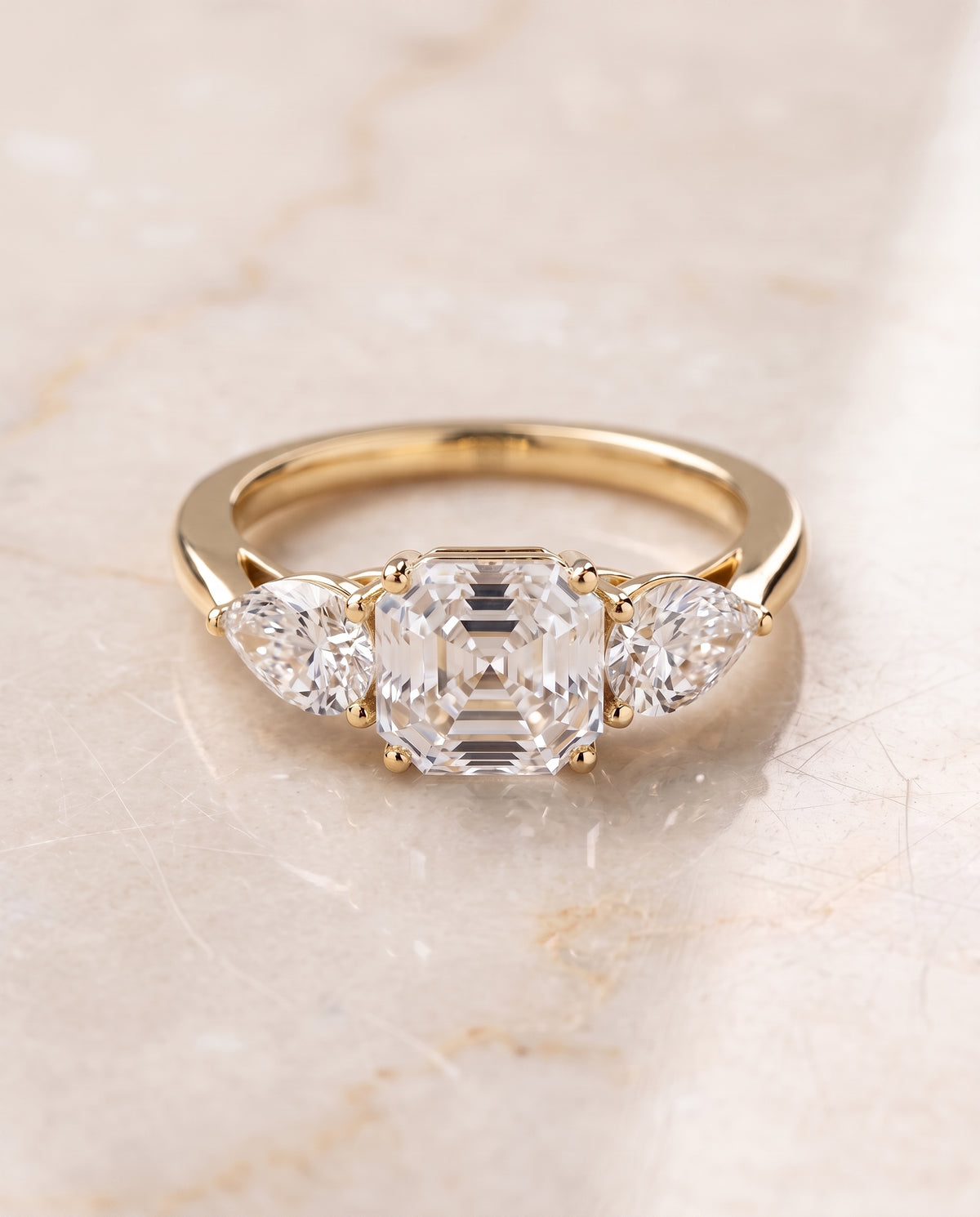 The Angelica asscher engagement ring setting in 18K Yellow Gold | RockHer